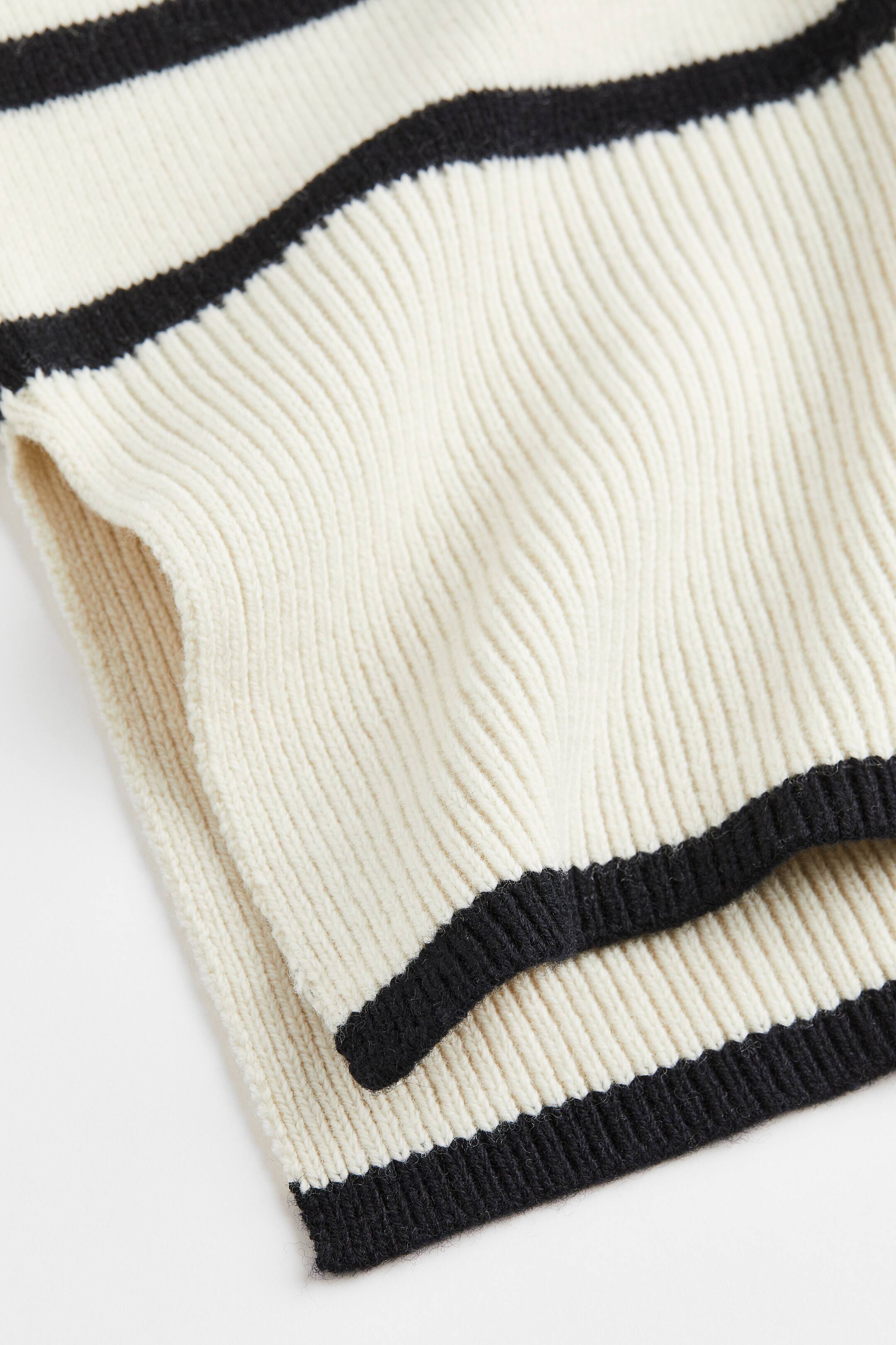 이미지 확대 보기: 울 블렌드 터틀넥 스웨터 - 크림색/스트라이프 - 여성 | H&M KR 3