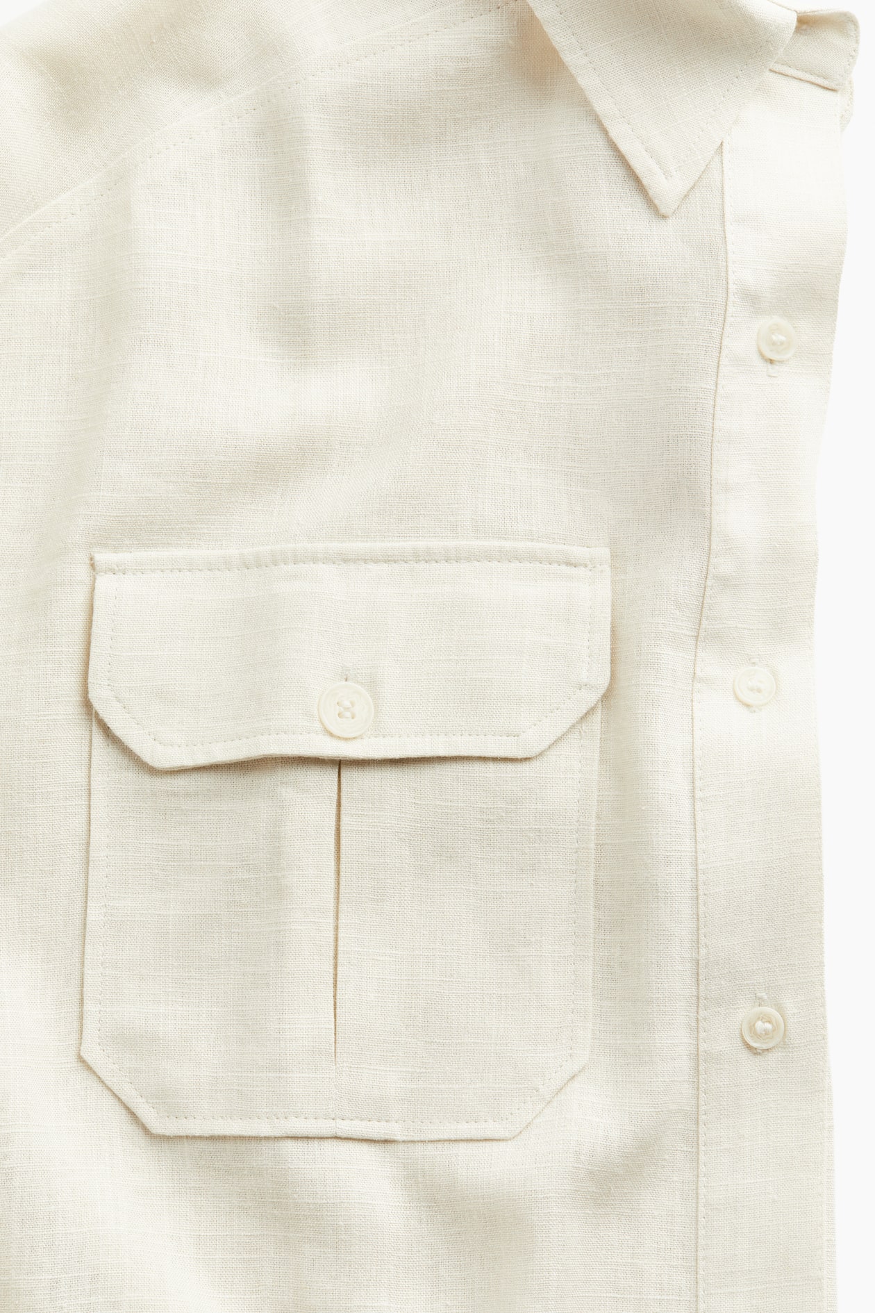 Oversized Linen-blend Cargo Shirt - image 2