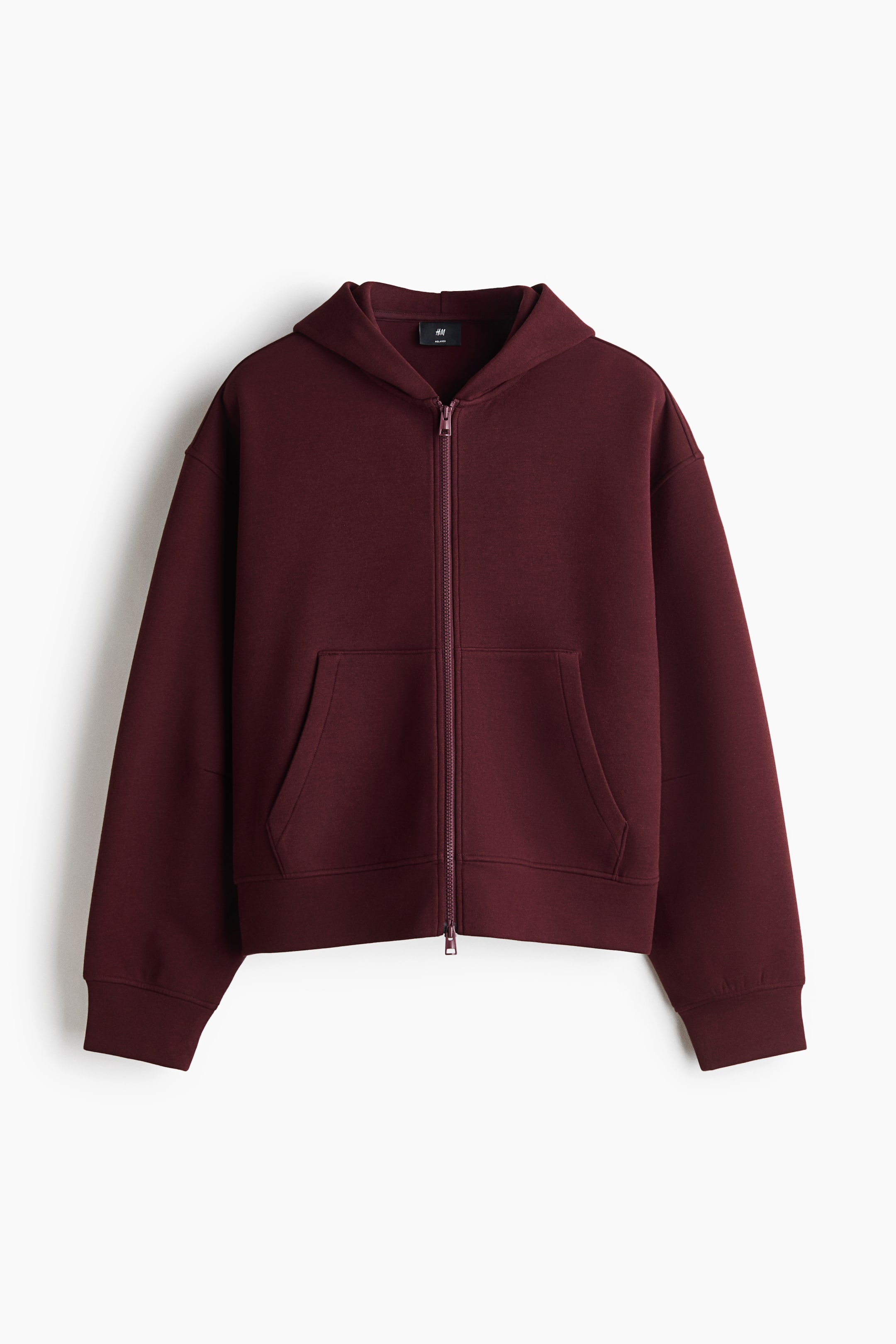 View larger image: Relaxed Fit Scuba zip-through hoodie - Burgundy - Men | H&M 1