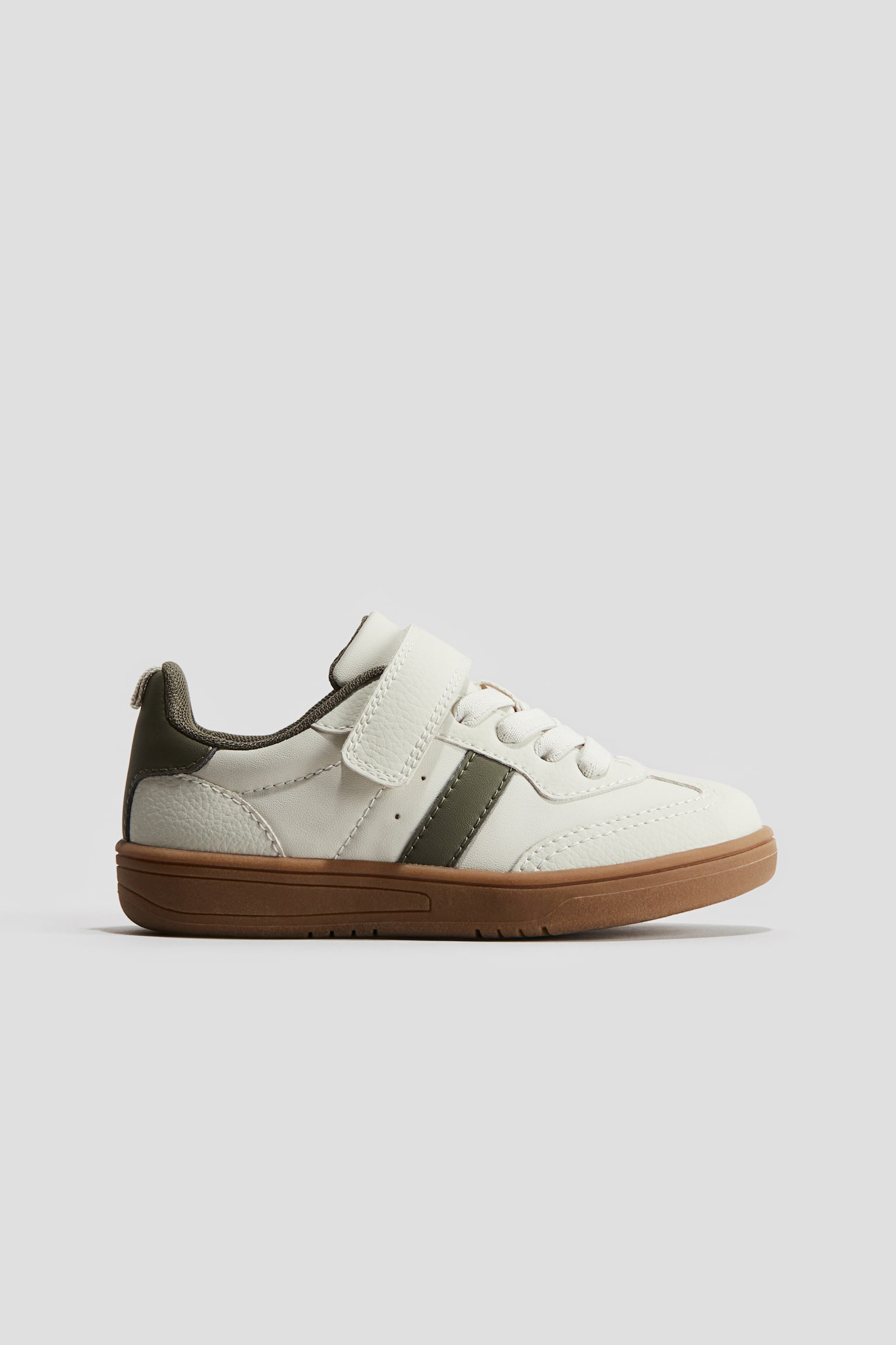 Blockfärgade sneakers - Vit/Svart/Vit/Beige - 1