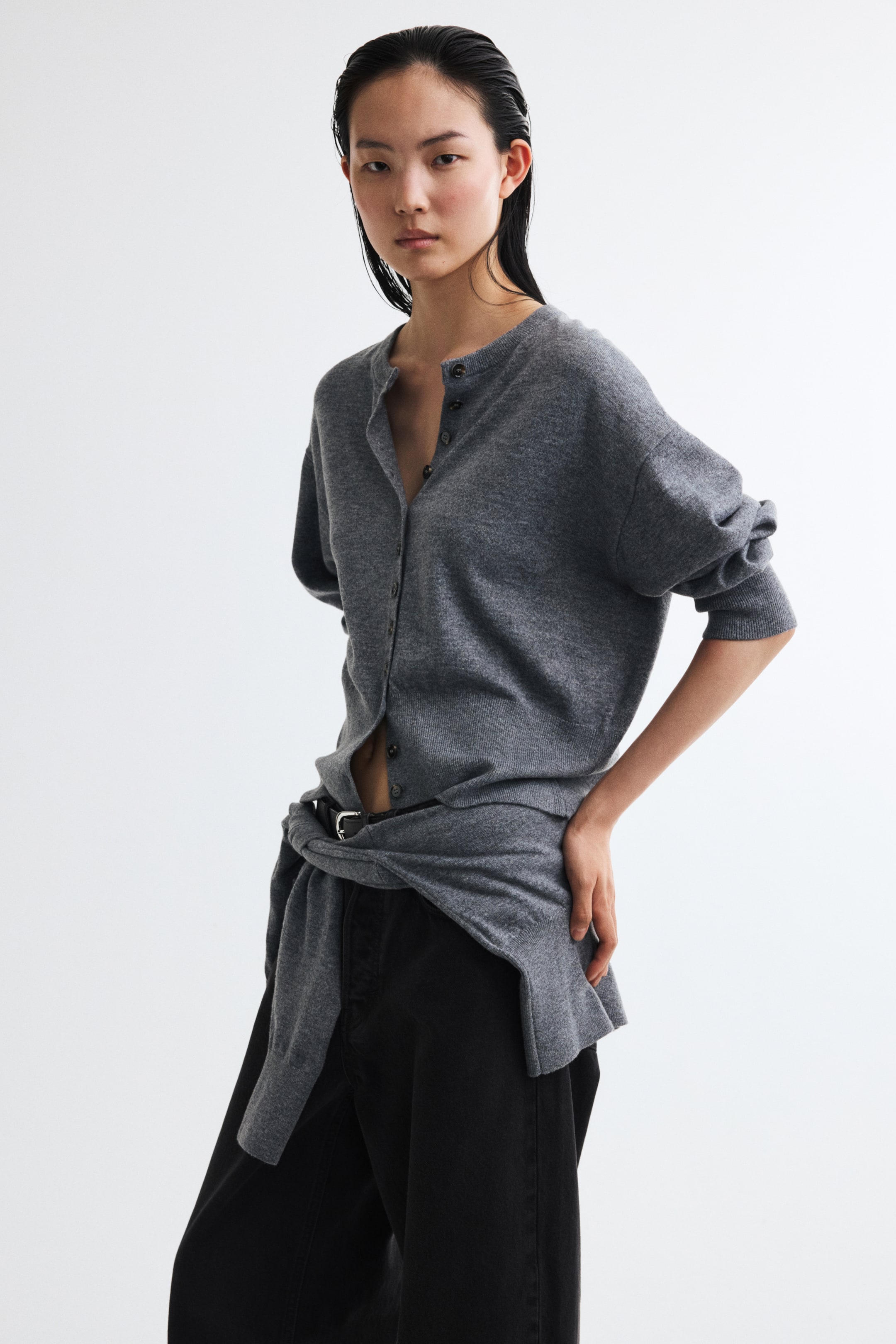 Fine-Knit Cardigan