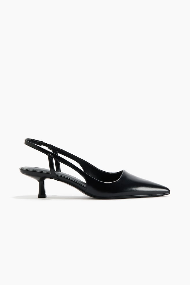 Escarpins à bride arrière avec talon kitten heel - Noir/Marron foncé/Beige ancien - 1