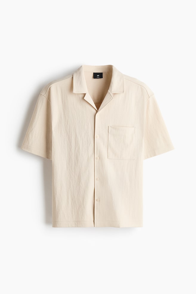 Relaxed-Fit Resort Shirt - Light beige/Black/Beige/Dark khaki green - 1