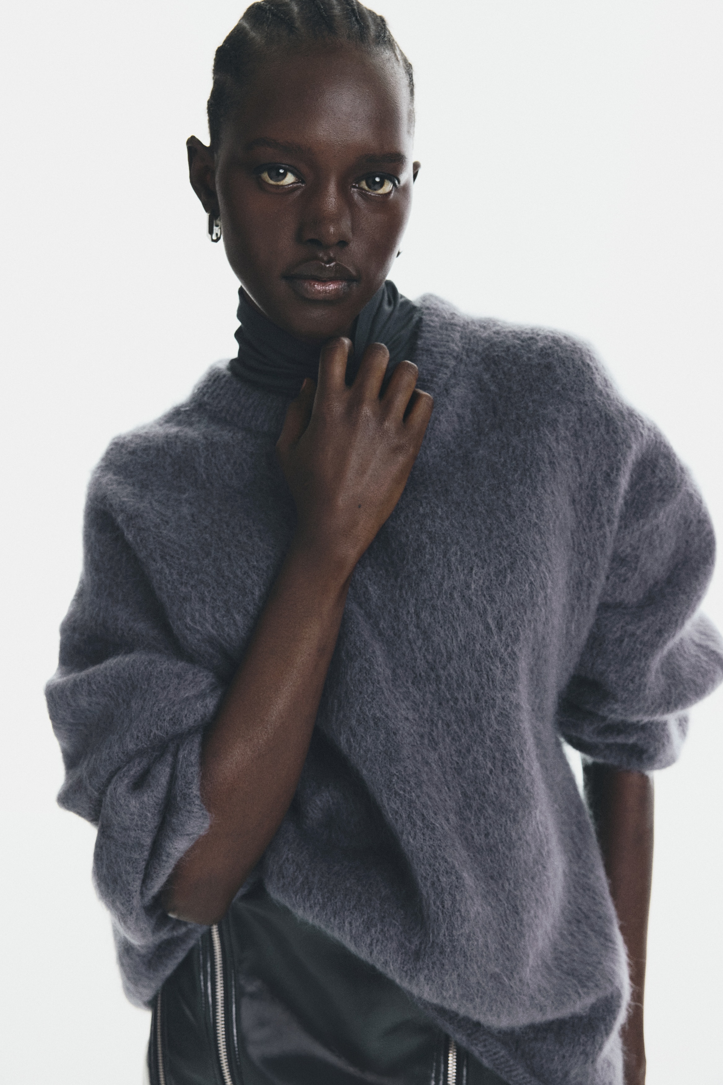 Oversized mohair-blend jumper