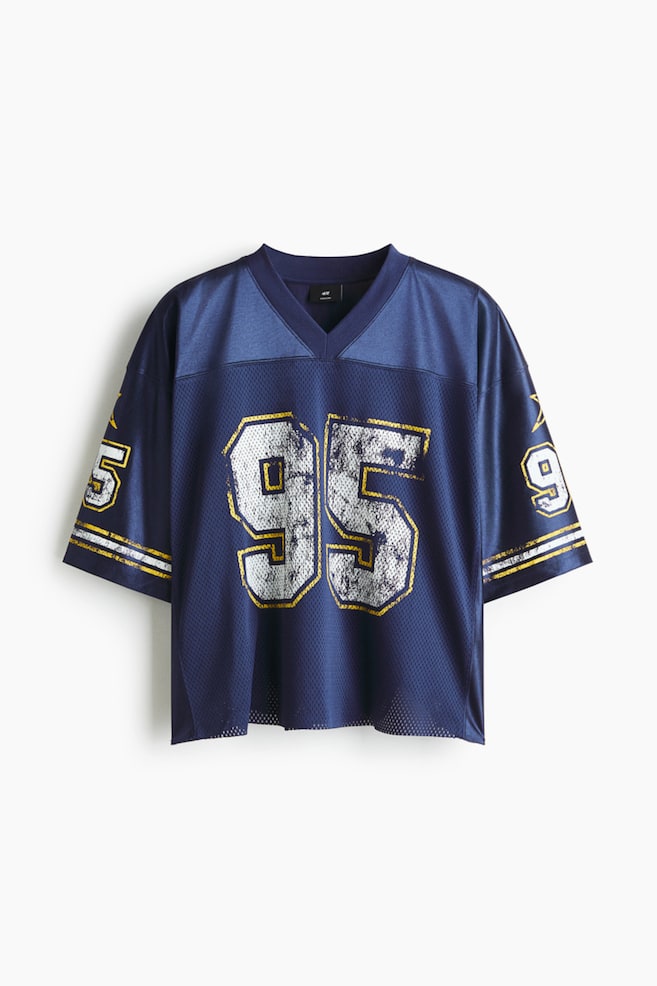 Oversized Printed Mesh T-Shirt - Dark blue/W. Coast 95/Black/95/Black/22/White/W. Coast 95/White/22 - 1