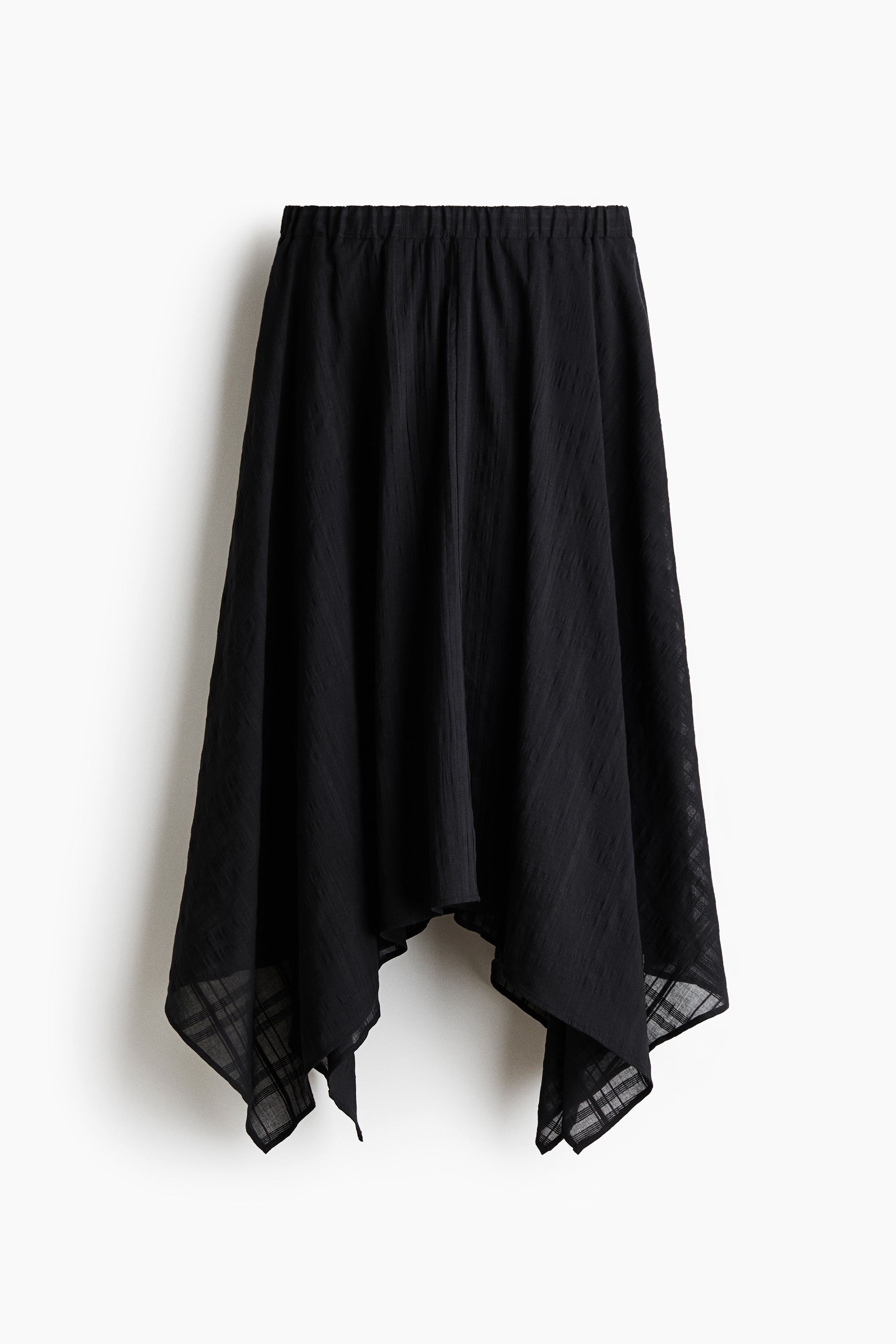 アシンメトリーミディスカート - ブラック