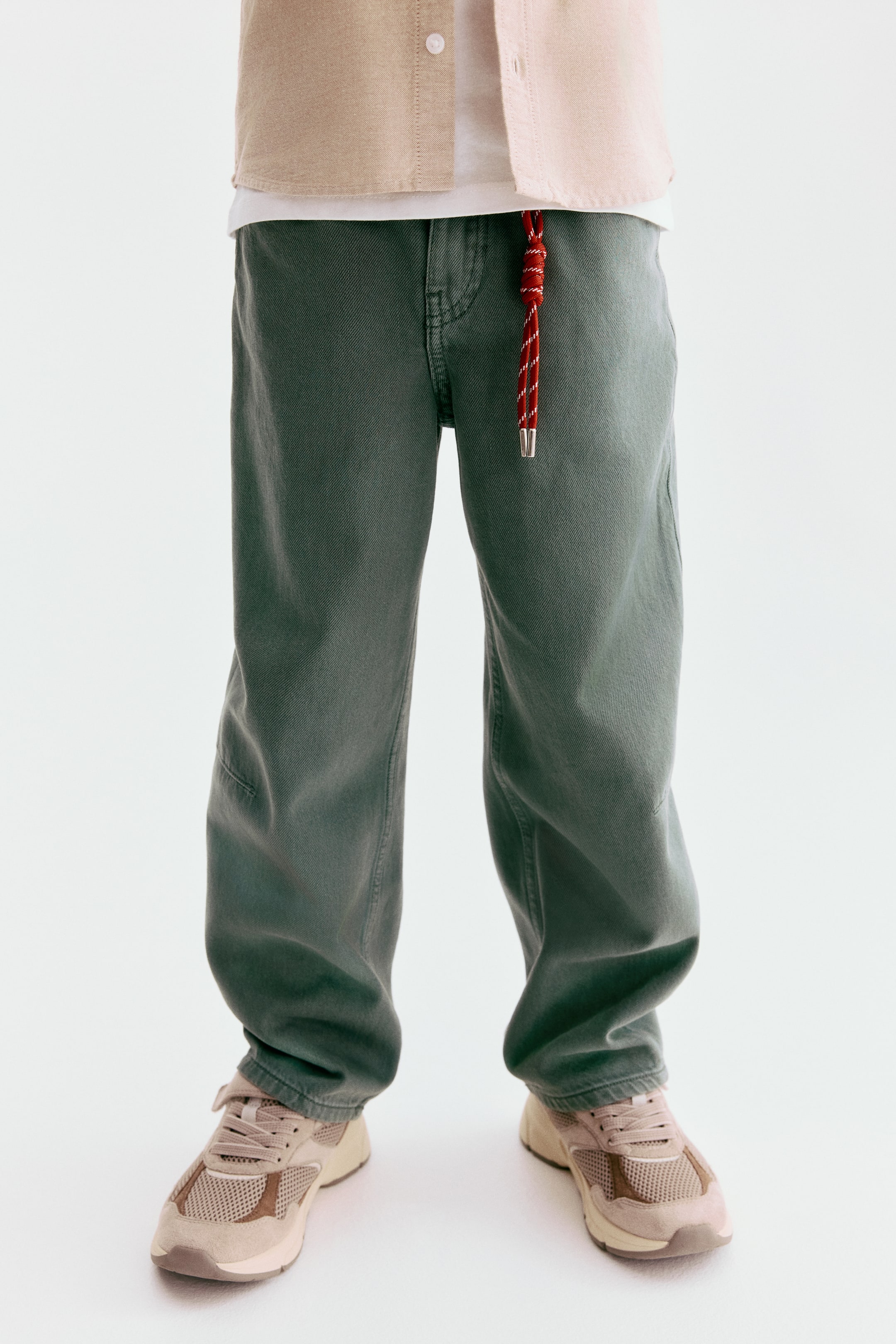Pantalon tonneau en sergé