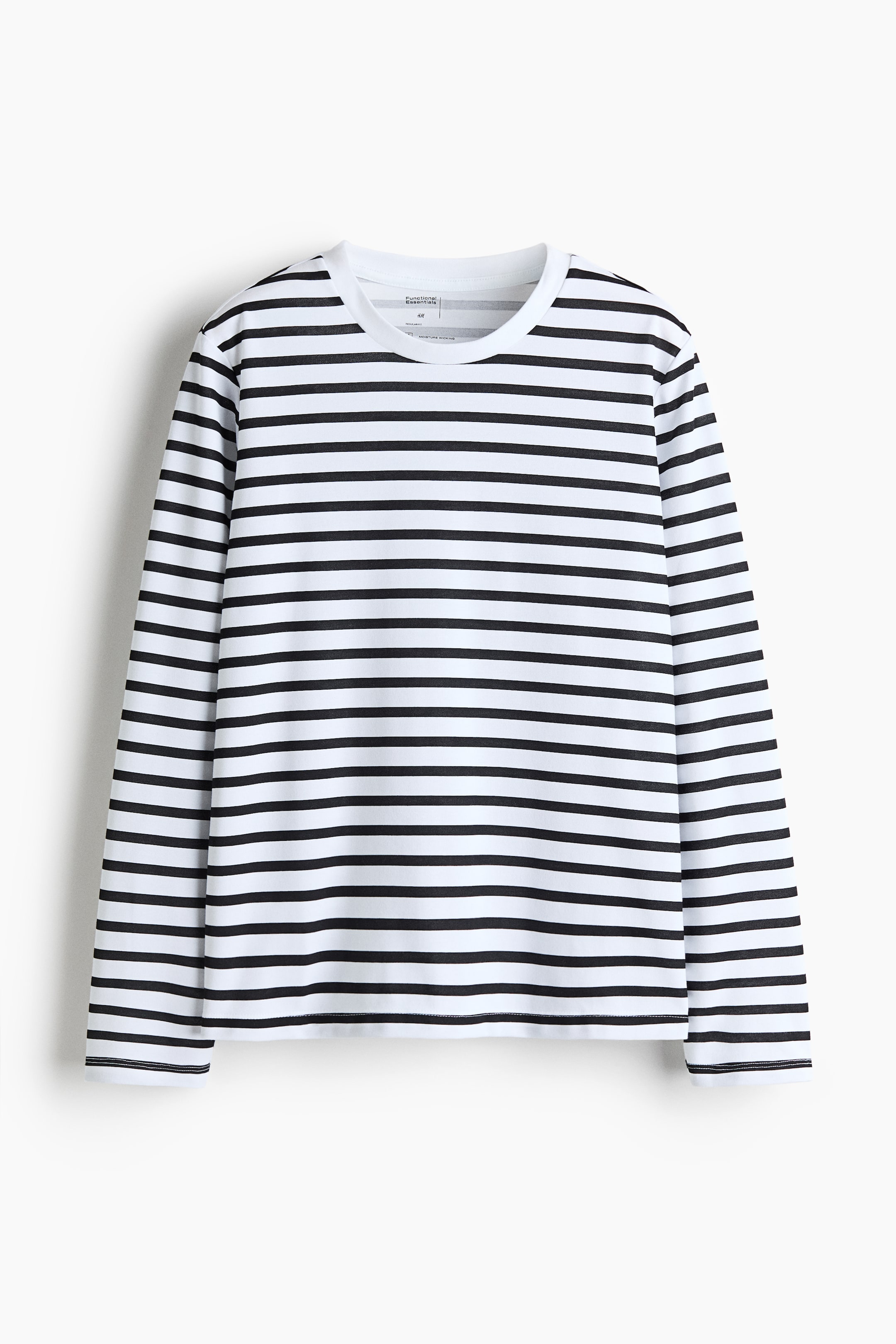 Vezi imaginea mai mare: Cooling Regular Fit Long-sleeved top - White/Striped - FEMEI | H&M RO 1