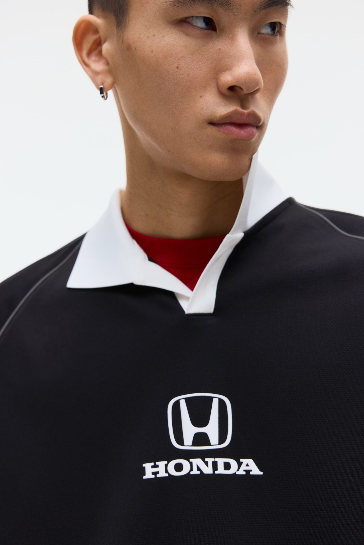 Oversized Fit Printed football shirt - Black/Honda - 3