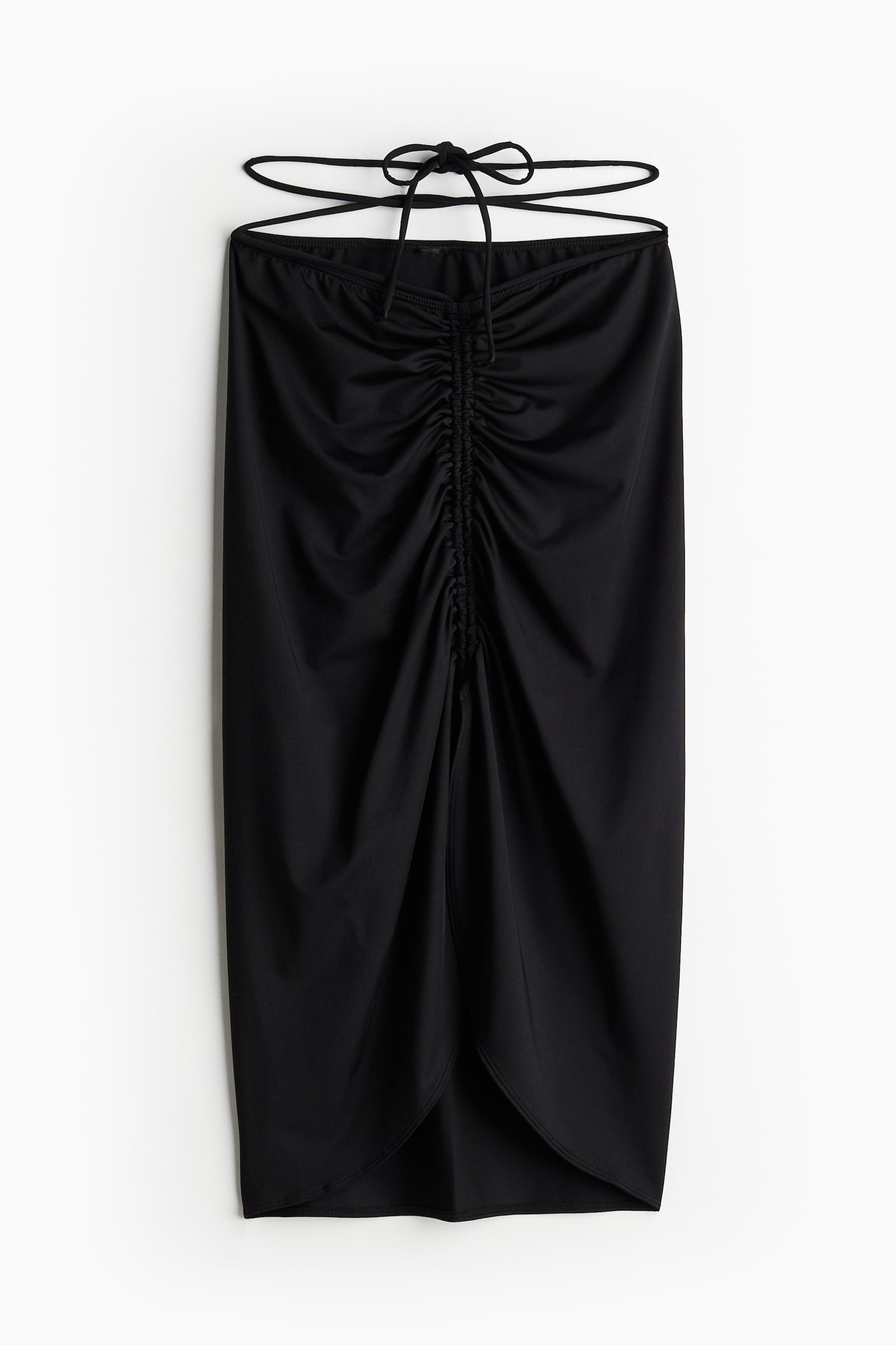 Tie-detail beach skirt - Black - 2