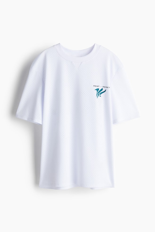 Printed mesh sports top with DryMove™ - White/364 - 1