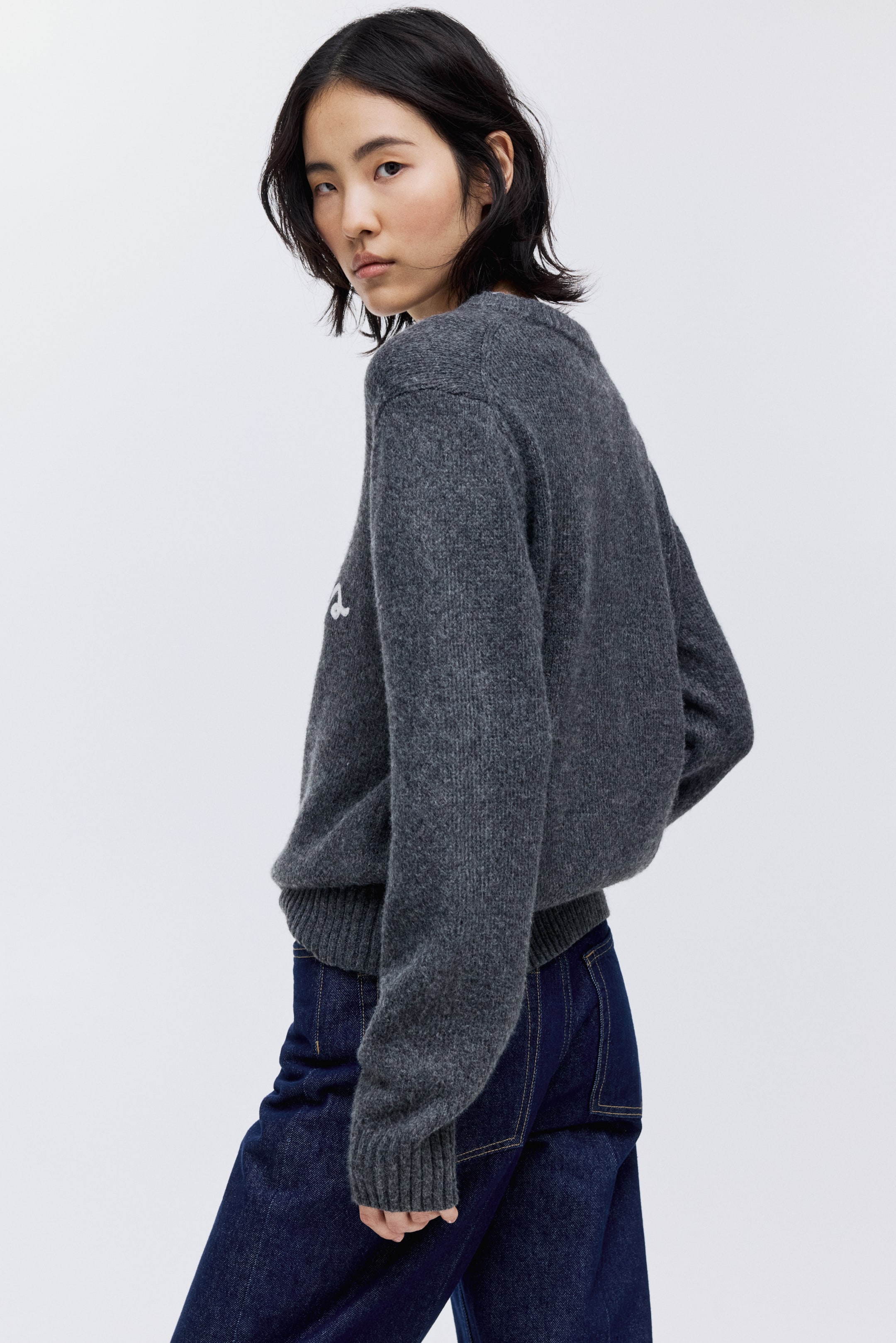 Ampliar la imagen: Suéter con diseño jacquard - Gris jaspeado/Les Alpes - Ladies | H&M MX 3