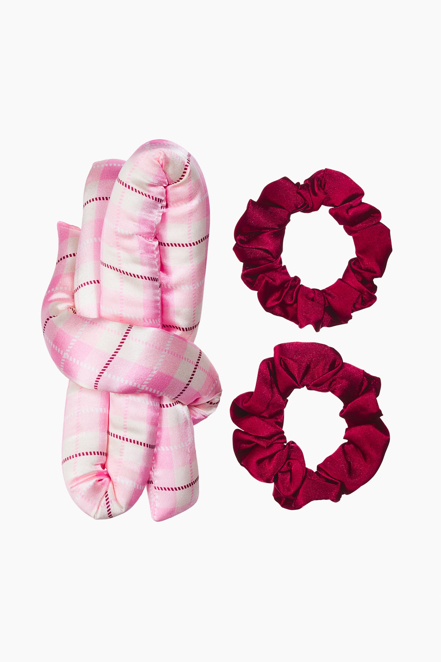 H&M Heatless Hair Flexi Rod Set, цвет: Розовый / Клетчатый — фото 2