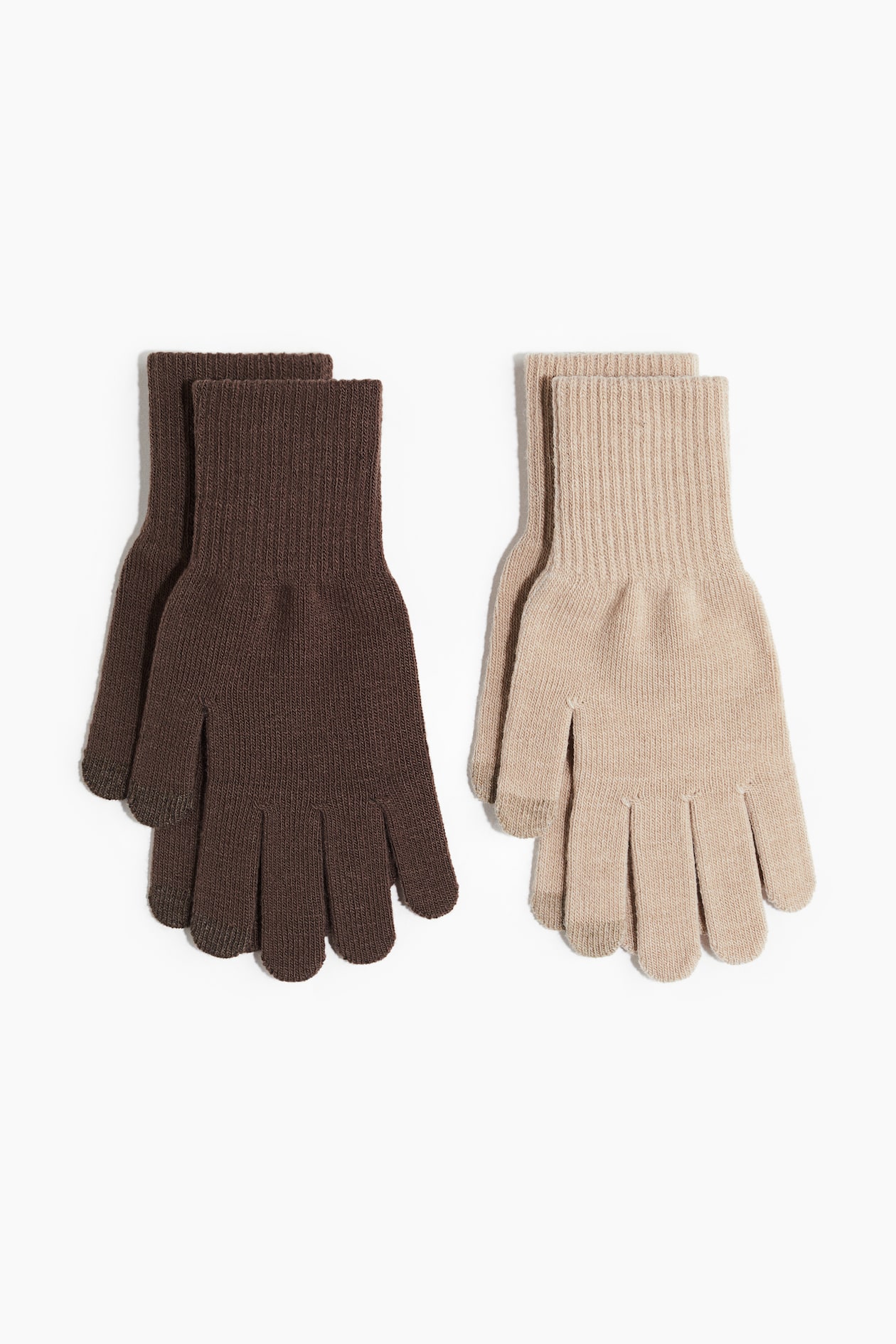 2 paires de gants tactiles - Marron/beige - FEMME | H&M FR