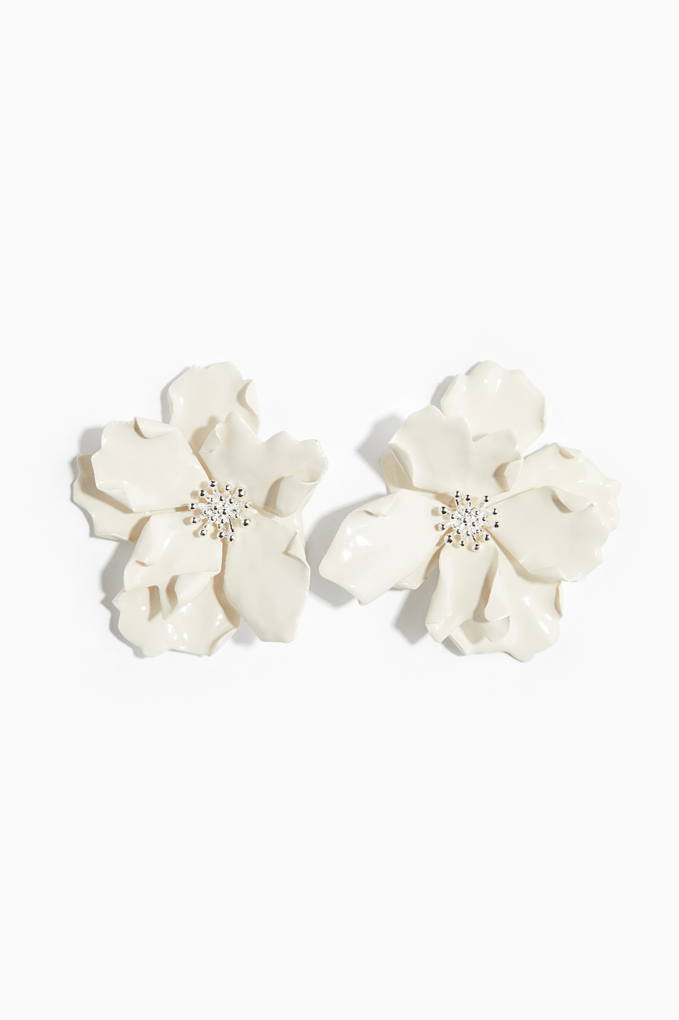 Women's White/silver-colored Flower-Shaped Earrings | H&M US