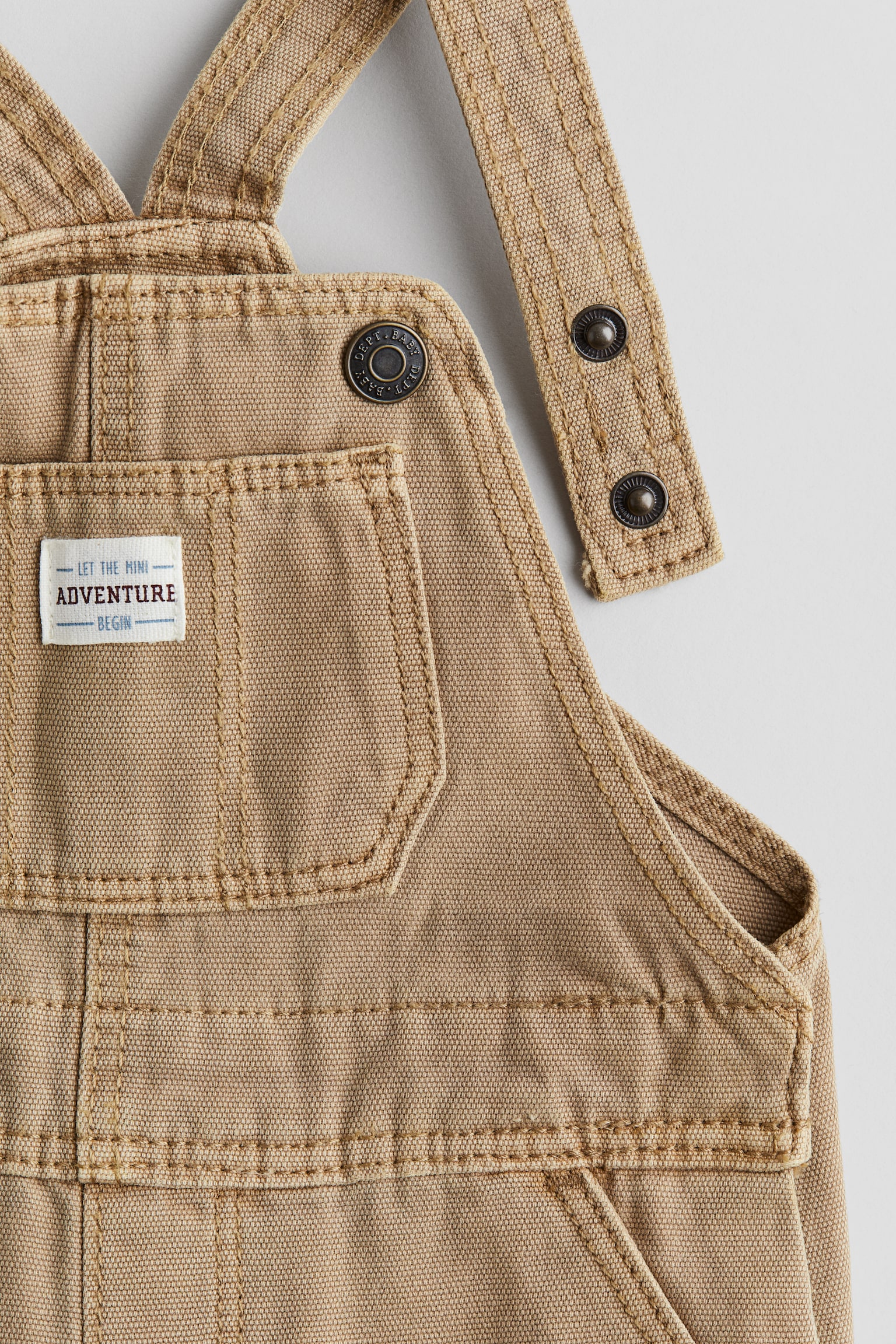 Cotton canvas dungarees - Beige - 3