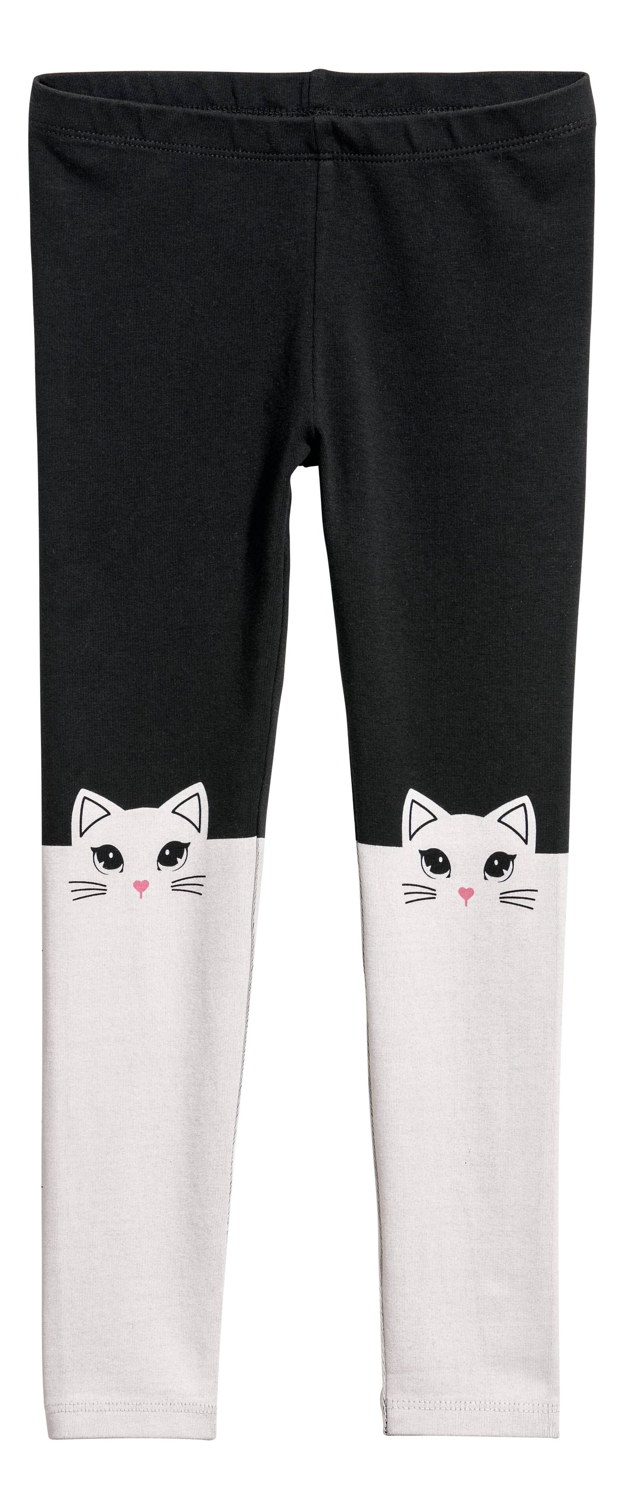View larger image: Jersey leggings - Black/Cats - Kids | H&M GB 1
