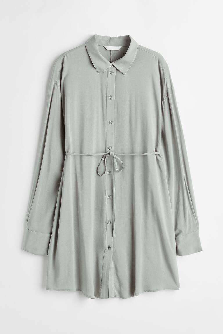 Chemisier De Maternité H&M Mama Bleu à Pois - Taille S/36, Manches Courtes, Style Rétro Plissé