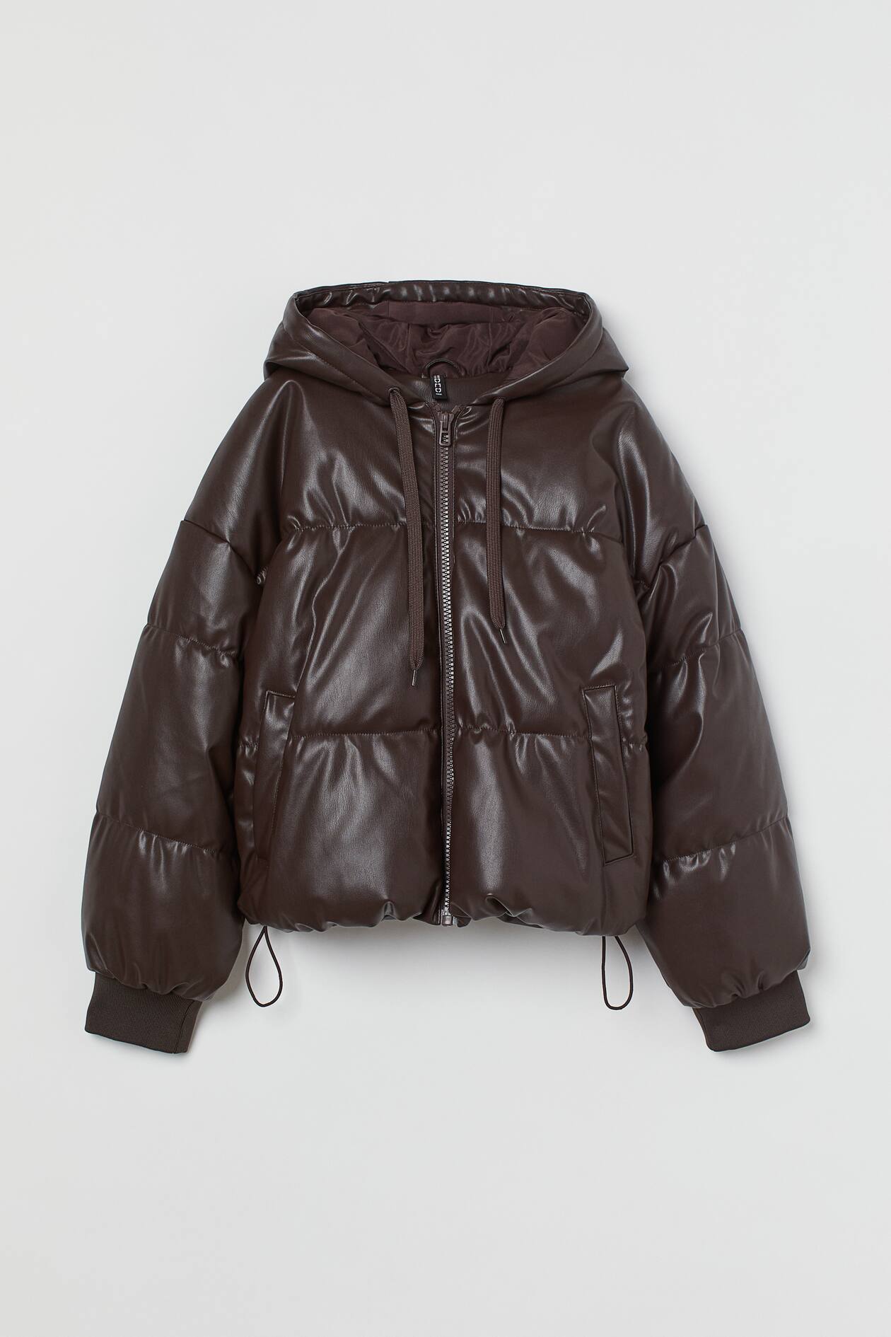 Boxy Hm Pufferjacke Boxy Puffer Jacket Dark Brown Ladies H&M US