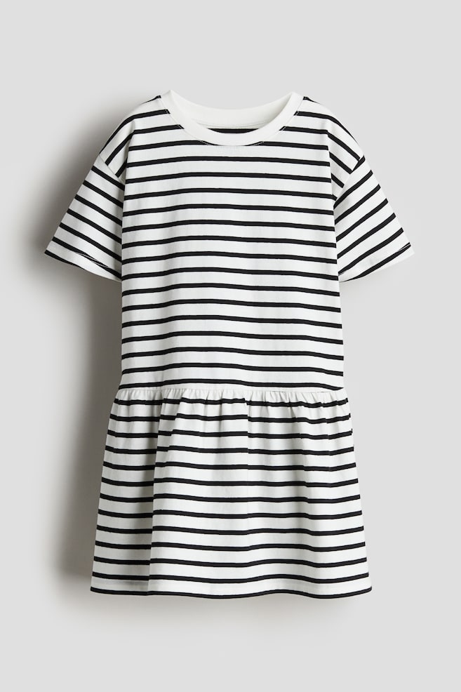 Robe en jersey de coton - Blanc/rayé/Rose/Beige clair/cœurs/Rose clair - 1