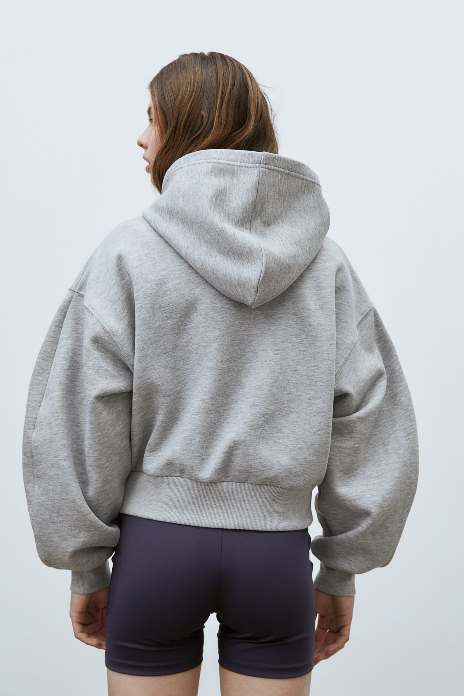 Sports zip-through hoodie - Light grey marl/Light grey marl/White/Dark red/Black - 4