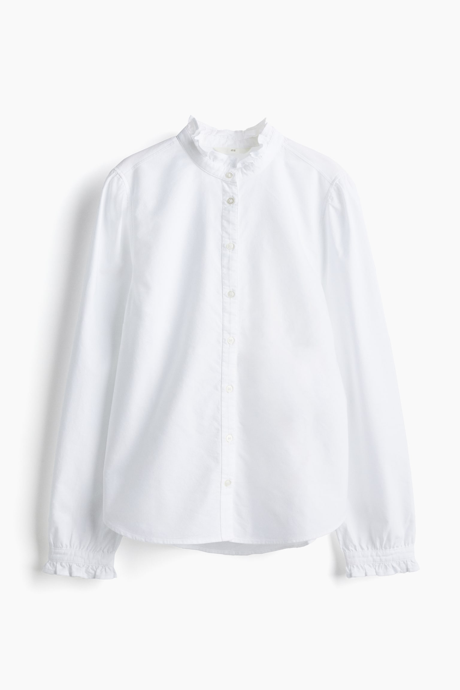 Blouse Oxford volantée - Blanc/Bleu/rayé - 2