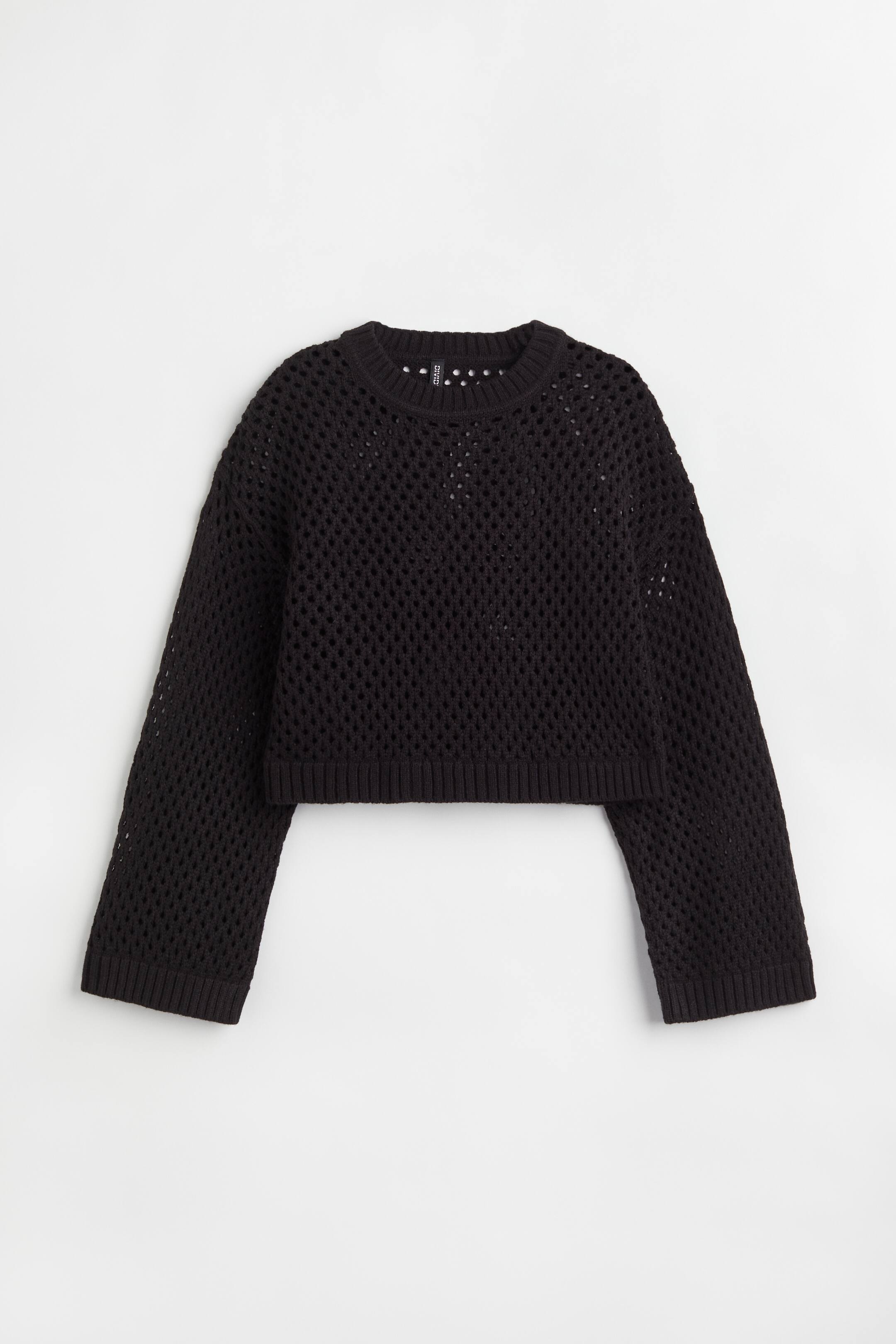 View larger image: Hole-knit jumper - Black - Ladies | H&M 1