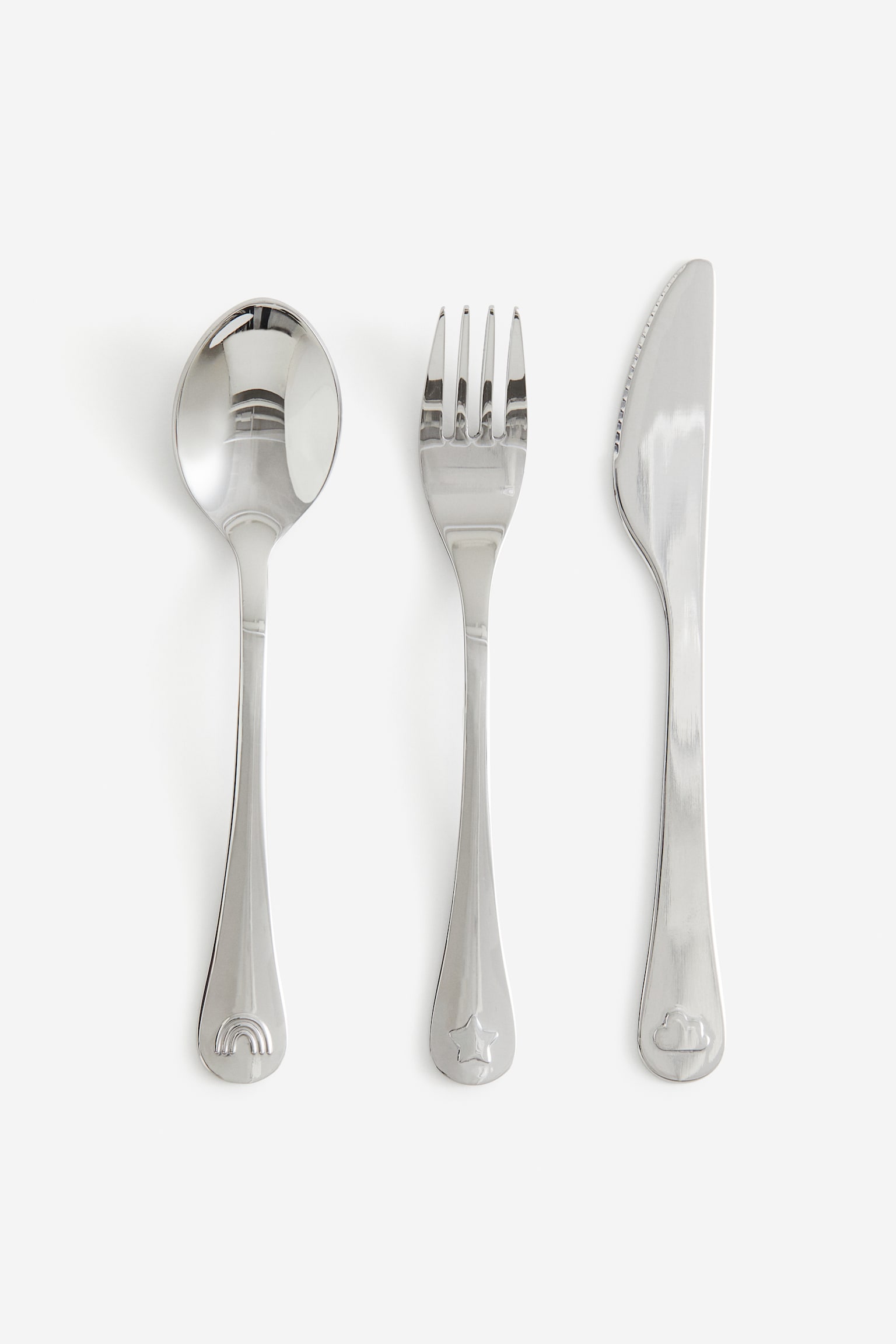 3-piece children’s cutlery set - Silver-coloured - 1