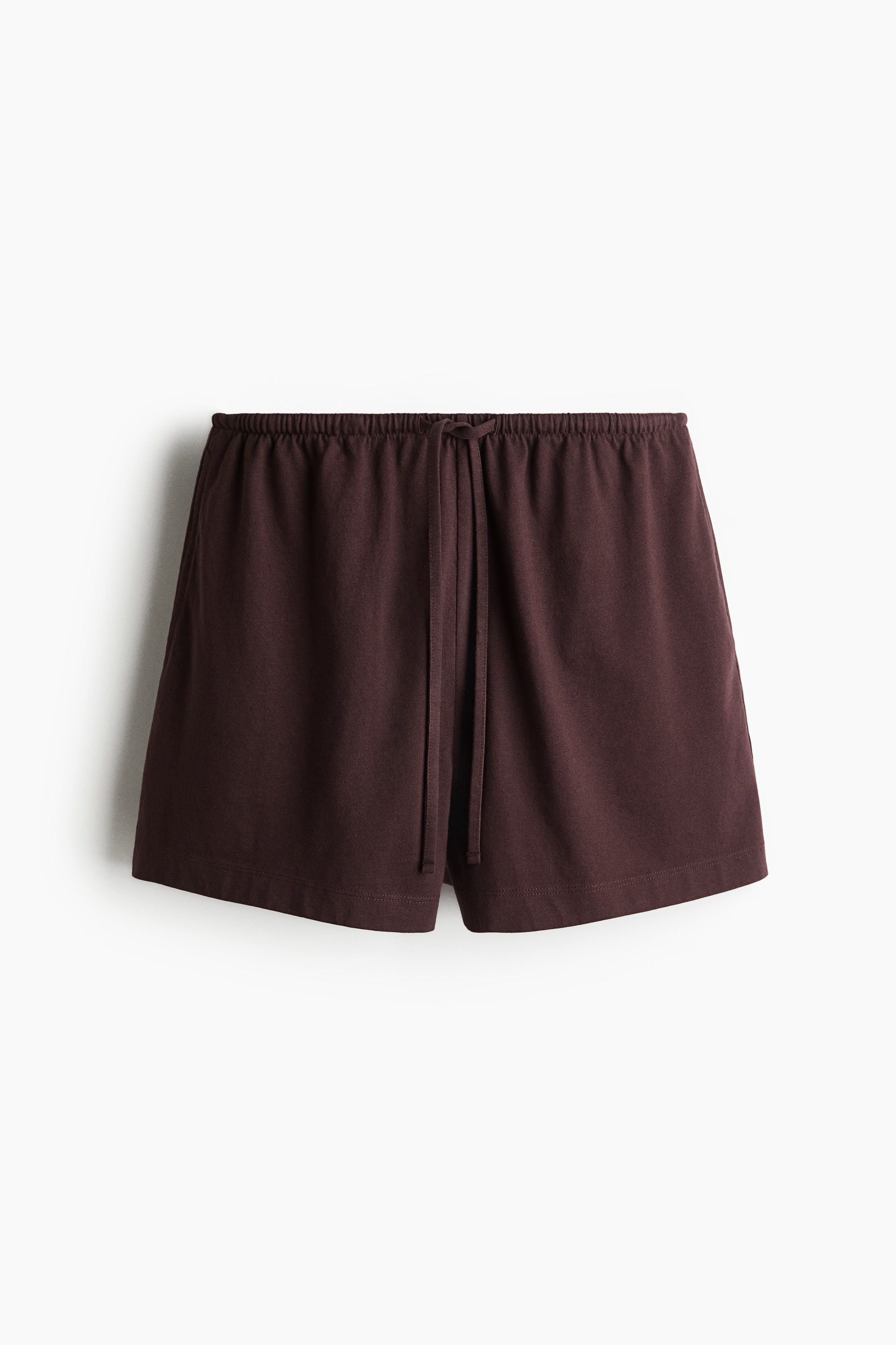 Cotton drawstring shorts - Dark brown