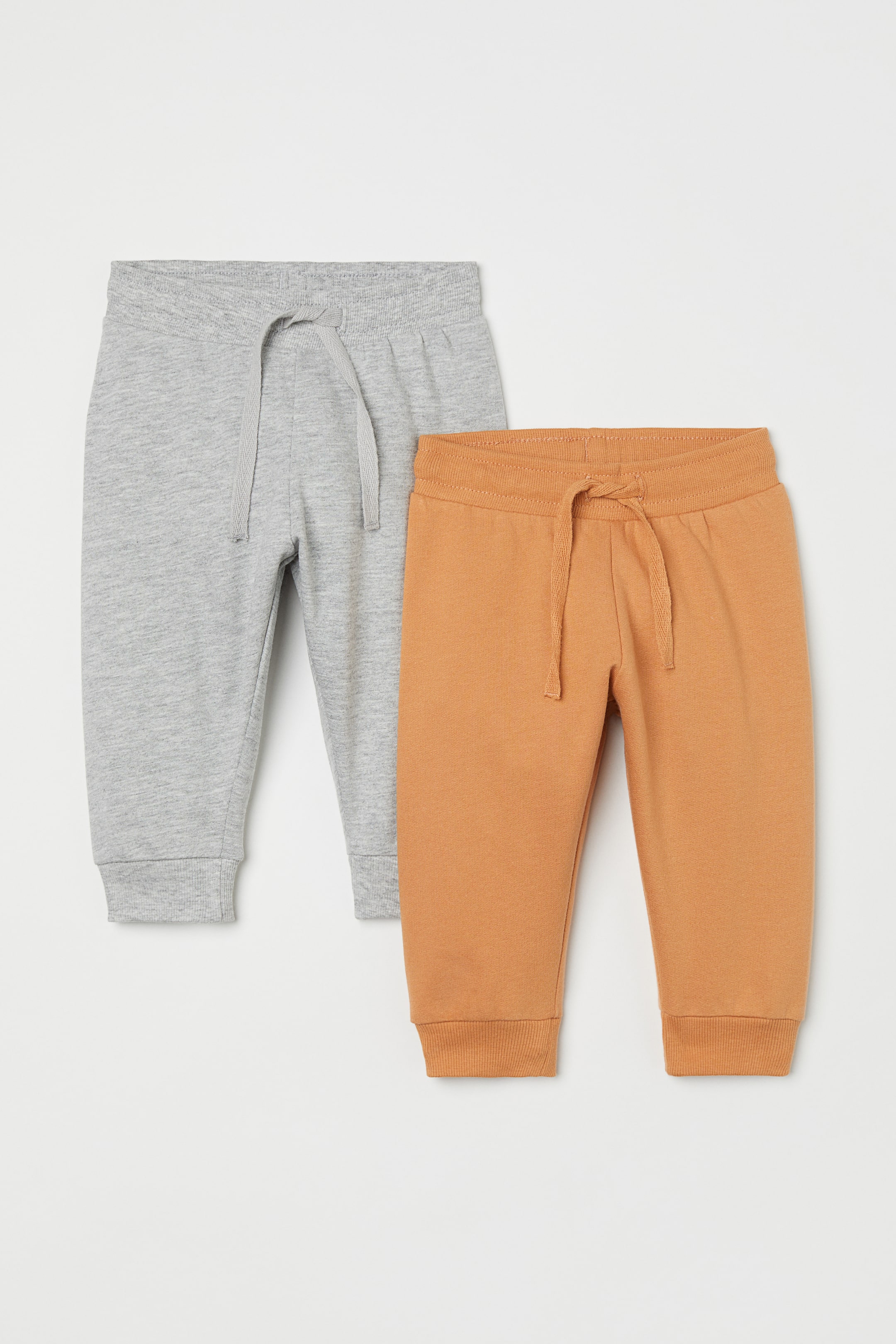 Zobrazit větší obrázek: Kalhoty jogger 2 kusy - Oranžová/světle šedý melír - DĚTI | H&M CZ 1