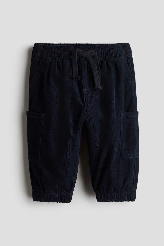 Gefütterte Cordhose - Marineblau/Dunkelbraun - 1