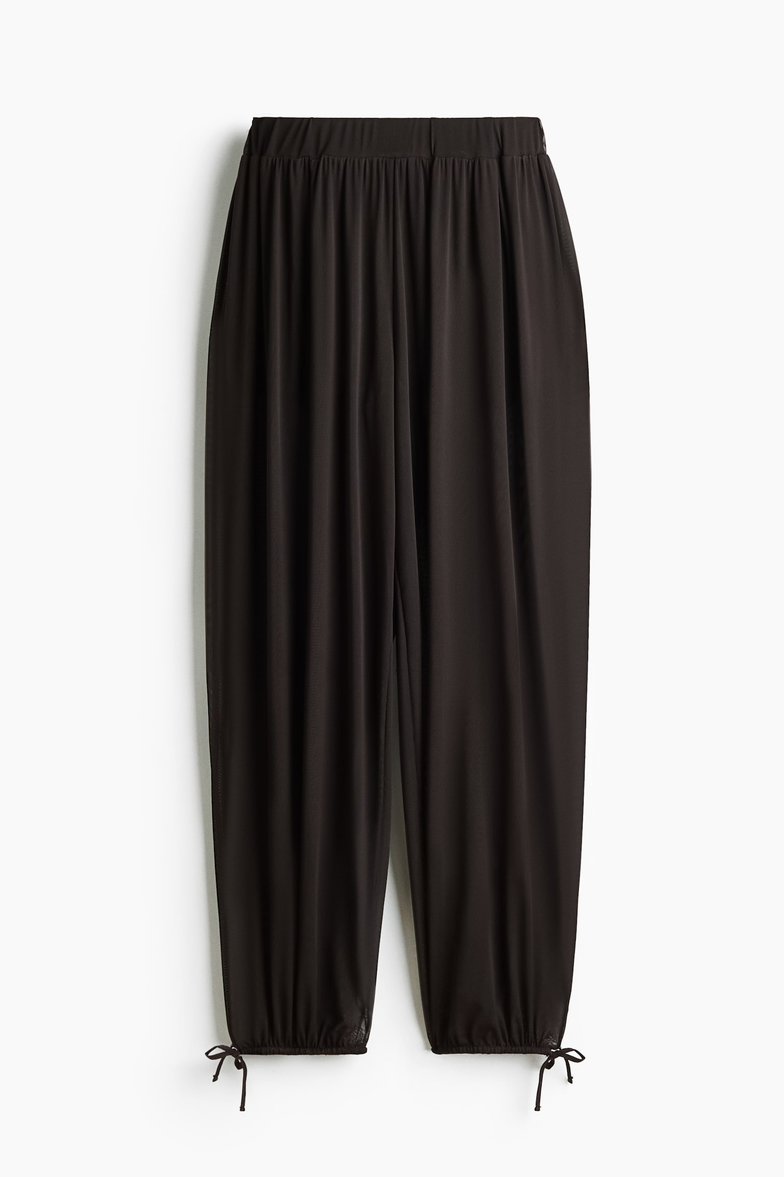 Mesh Balloon-Leg Pants - Dark brown/Dark beige/leopard print