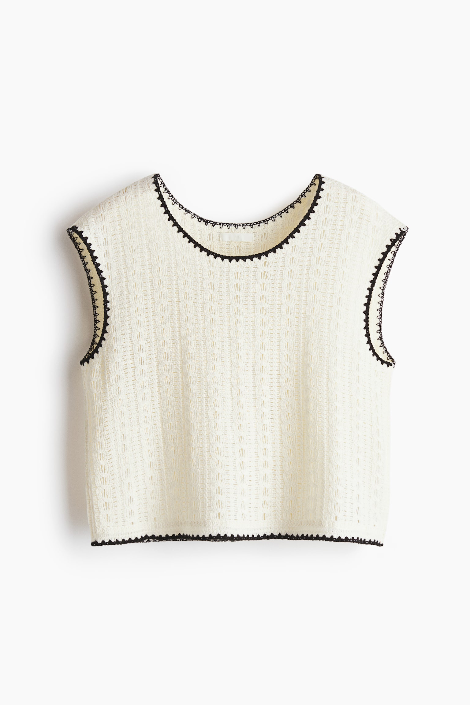 Crochet-Look Top - White