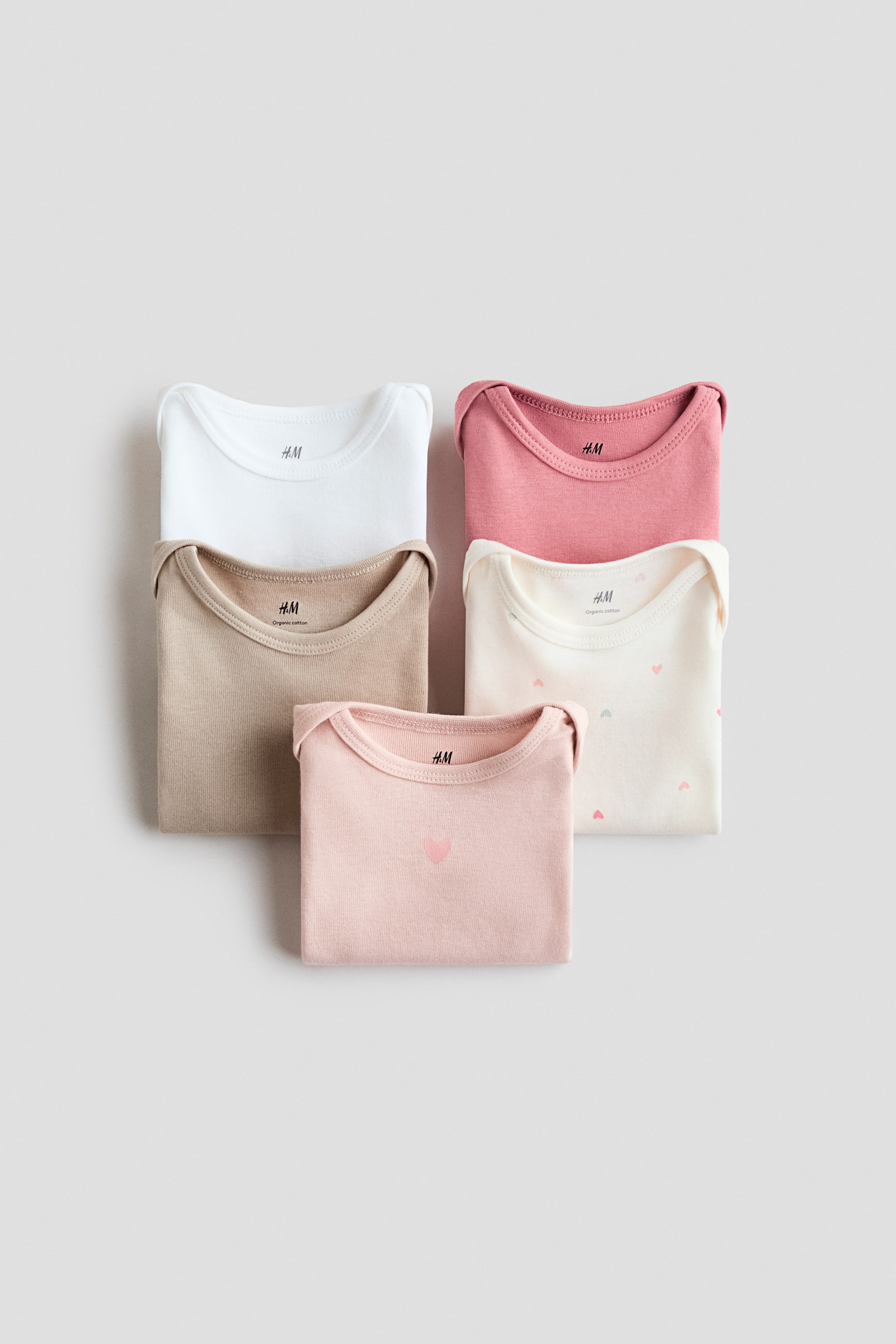 Visualizza immagine più grande: Body in cotone 5 pezzi - Rosa/cuori - BAMBINO | H&M IT 2