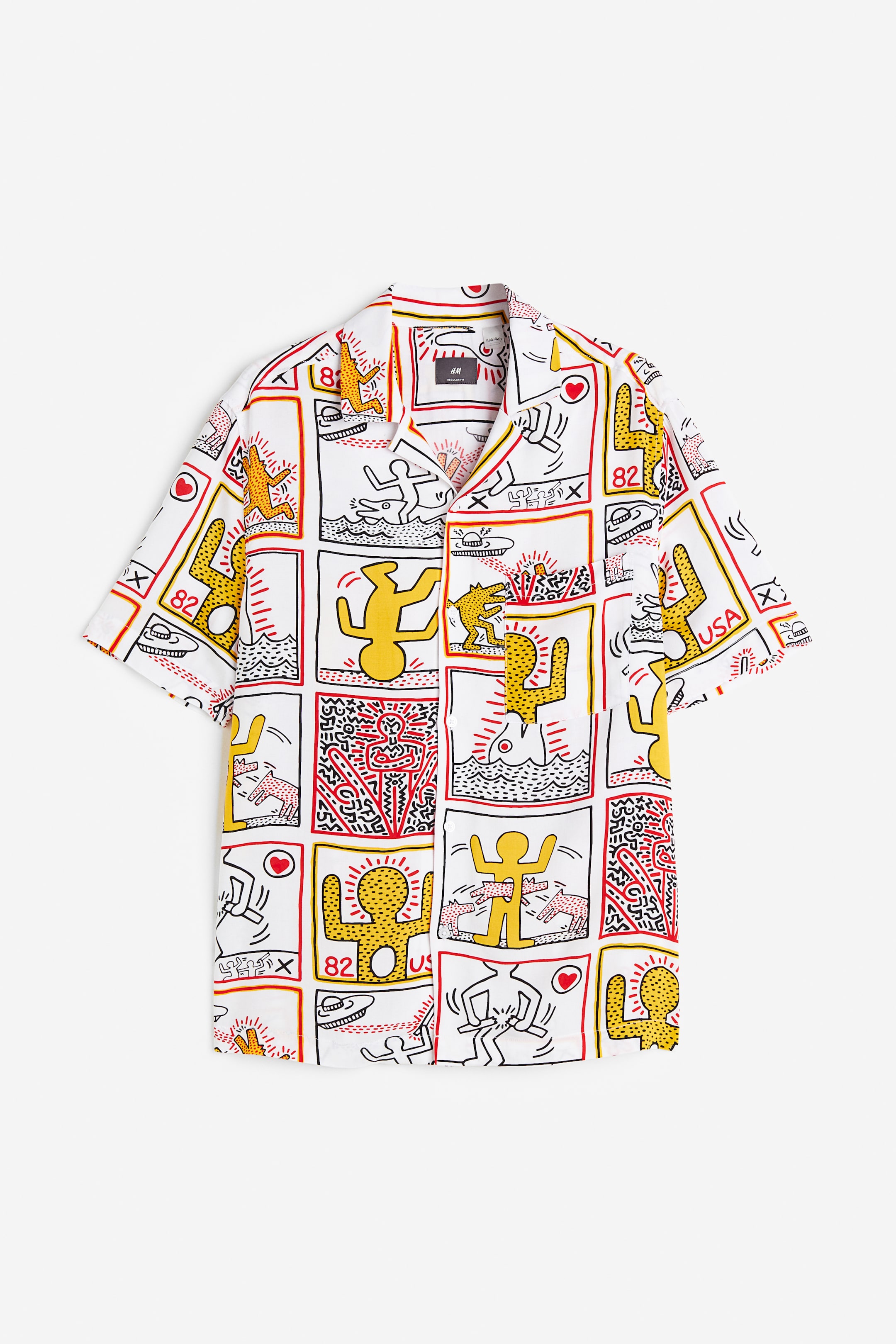 View larger image: Regular Fit Patterned resort shirt - White/Keith Haring - Men | H&M IN 1