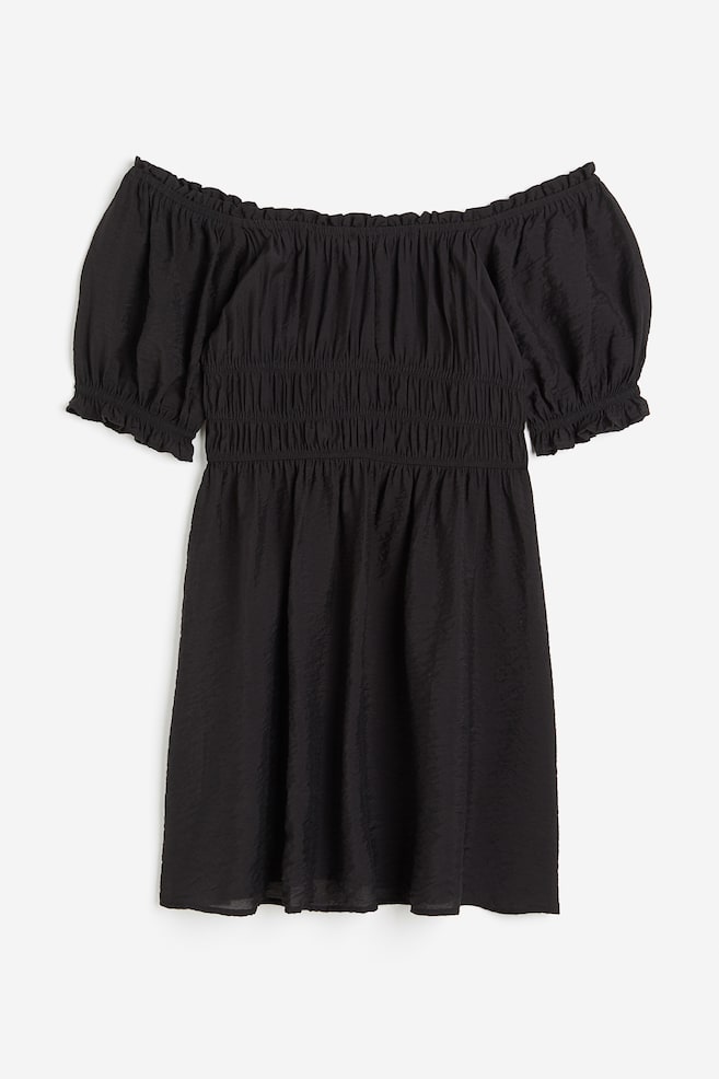 Vestido off-the-shoulder - Negro/Beige/Estampado de leopardo/Negro/Estampado - 1