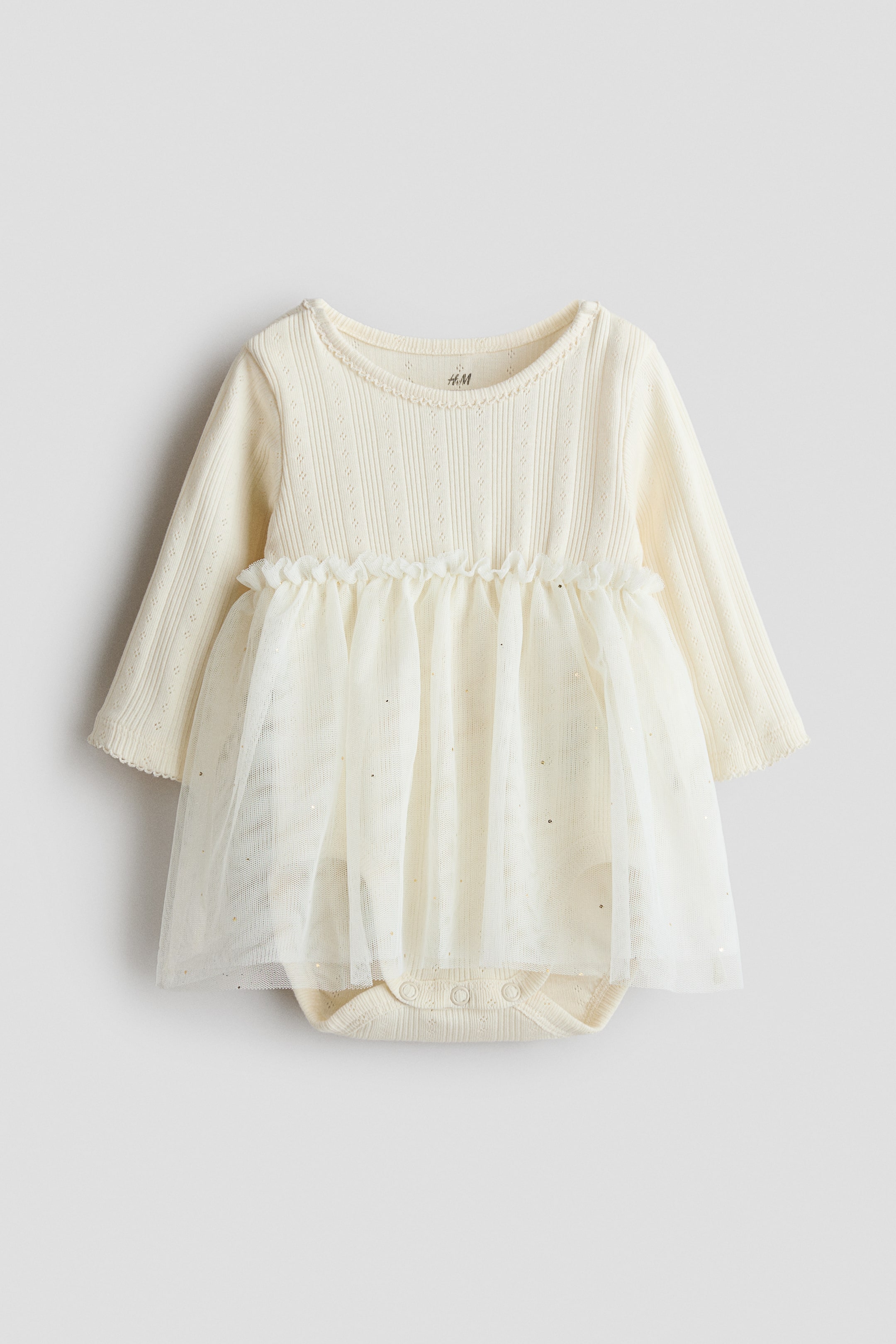 View larger image: Tulle-skirt bodysuit dress - Cream - Kids | H&M SG 1