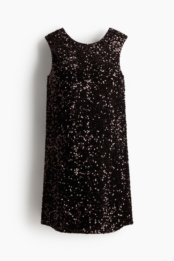MAMA Robe à sequins avec nœud - Marron foncé/Blanc/noir/Vert foncé - 1