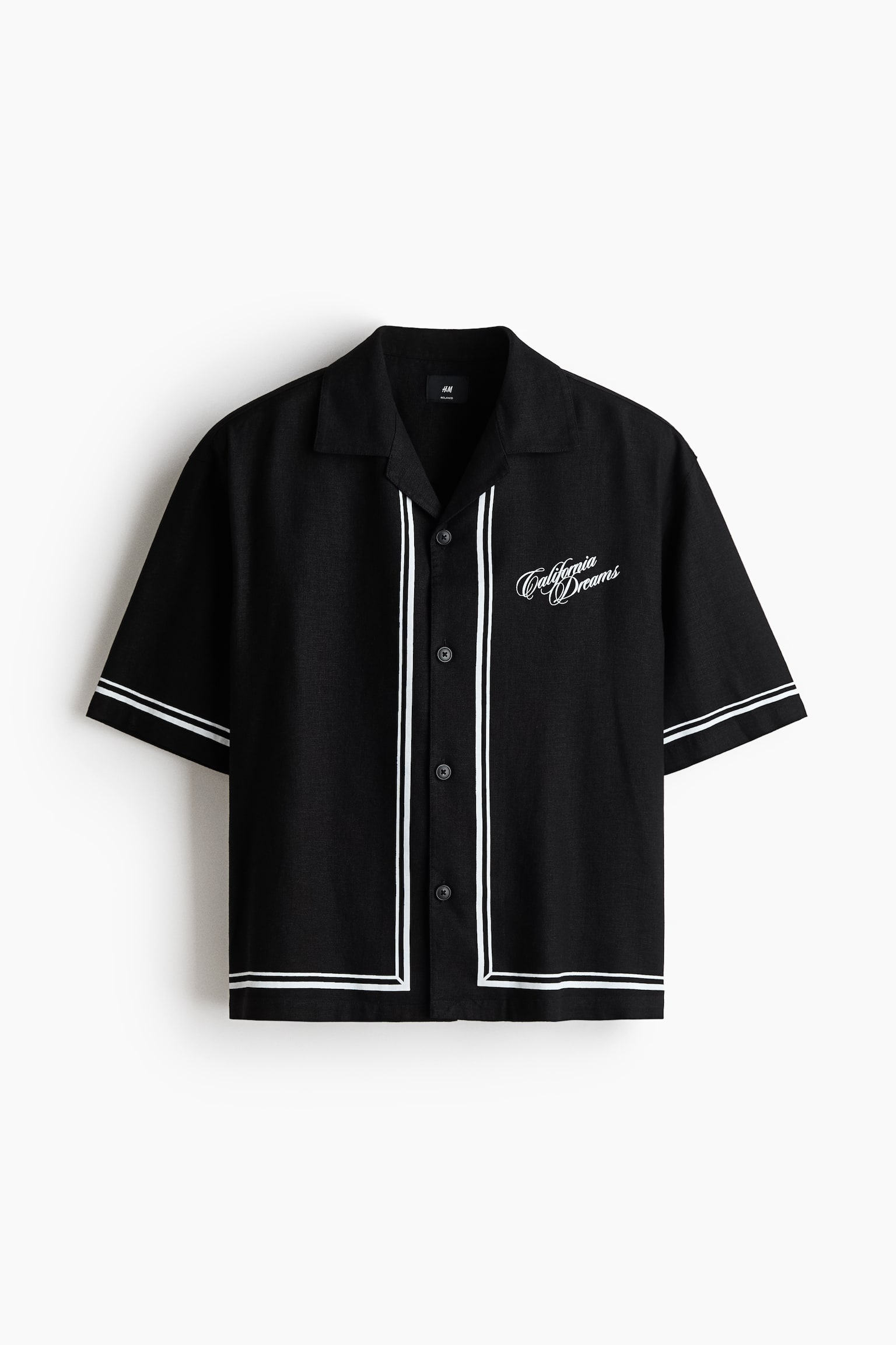 Relaxed Fit Printed resort shirt-Black/California Dreams - 1