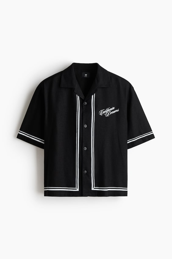 Мужские рубашки H&M Relaxed-Fit Printed Resort Shirt
