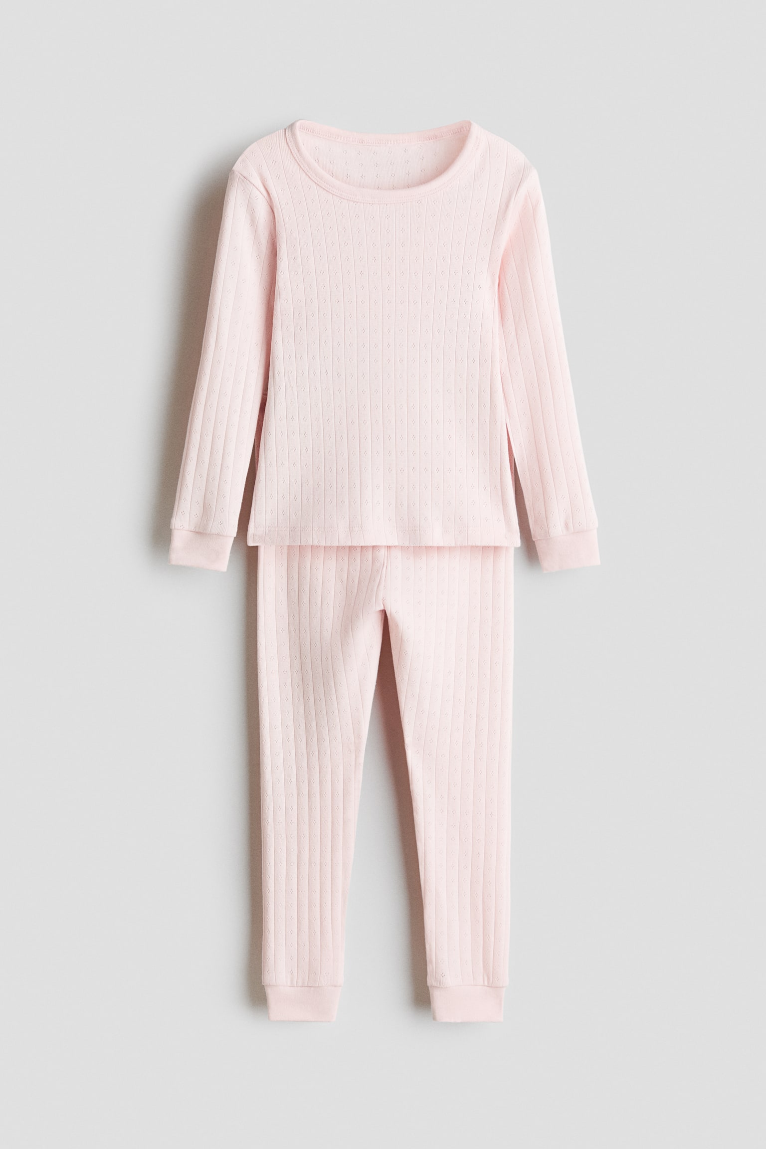 Pyjama en pointelle de coton - Rose clair/Blanc/fraises