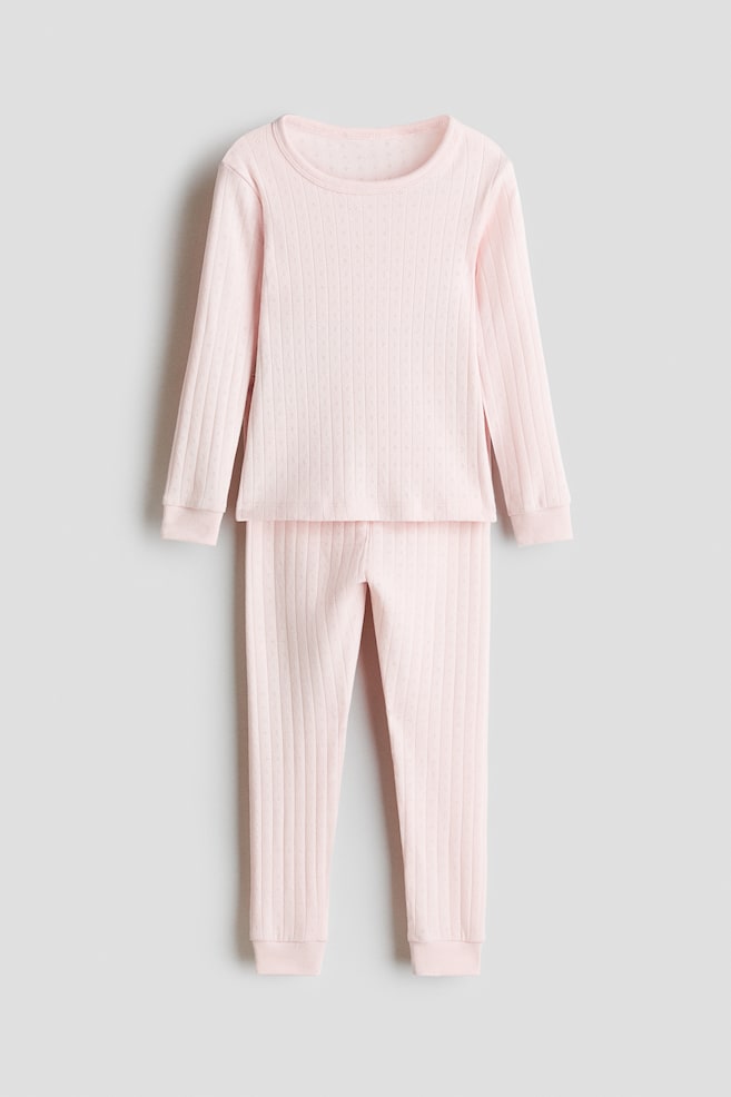 Cotton Pointelle Pajamas - Light pink - 1