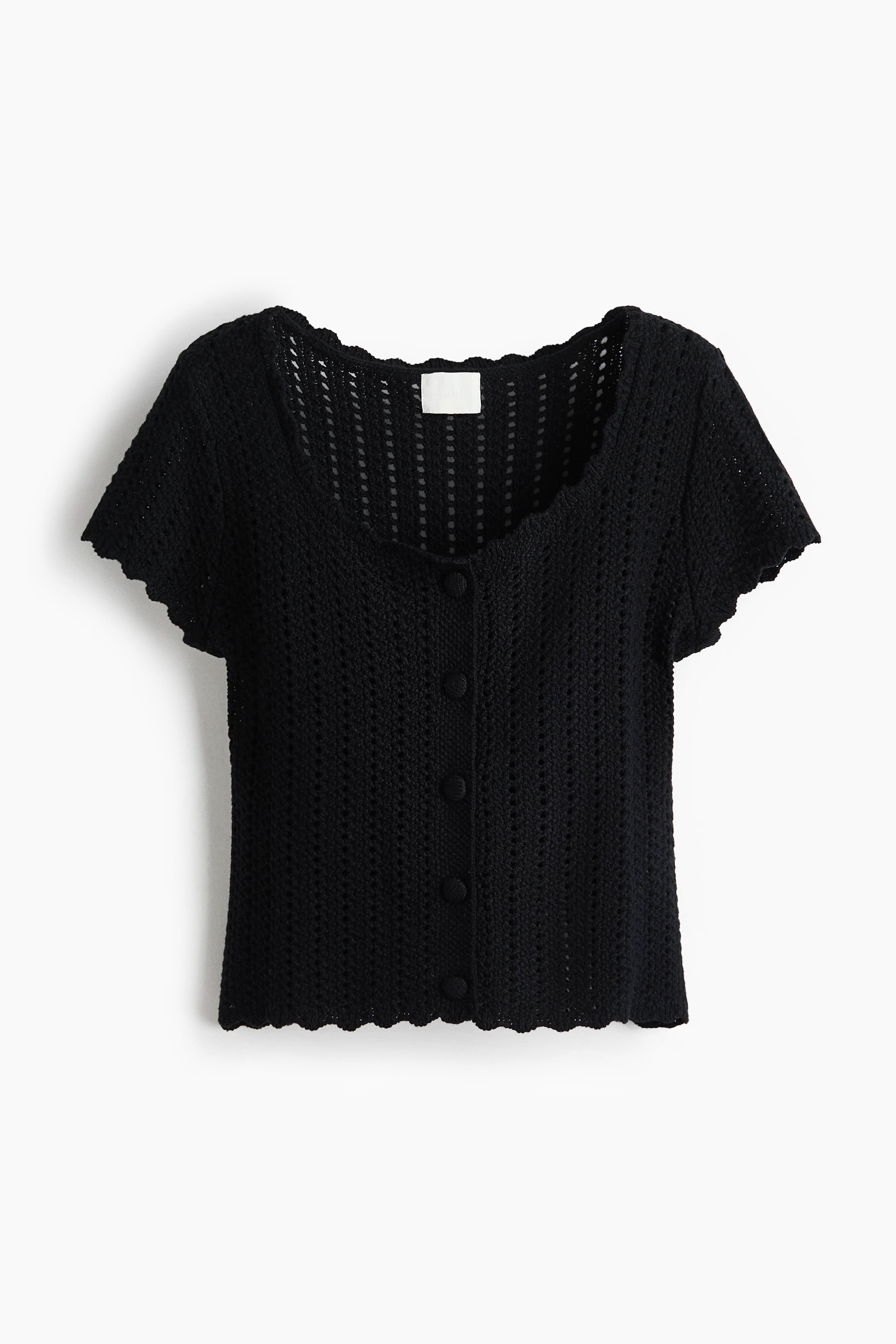 Short-sleeved cardigan - Black/Dark khaki green/Light beige