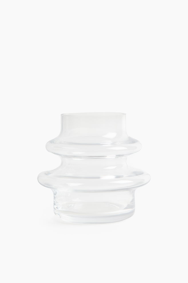 Small Tiered Glass Vase - Transparent/Pink - 1