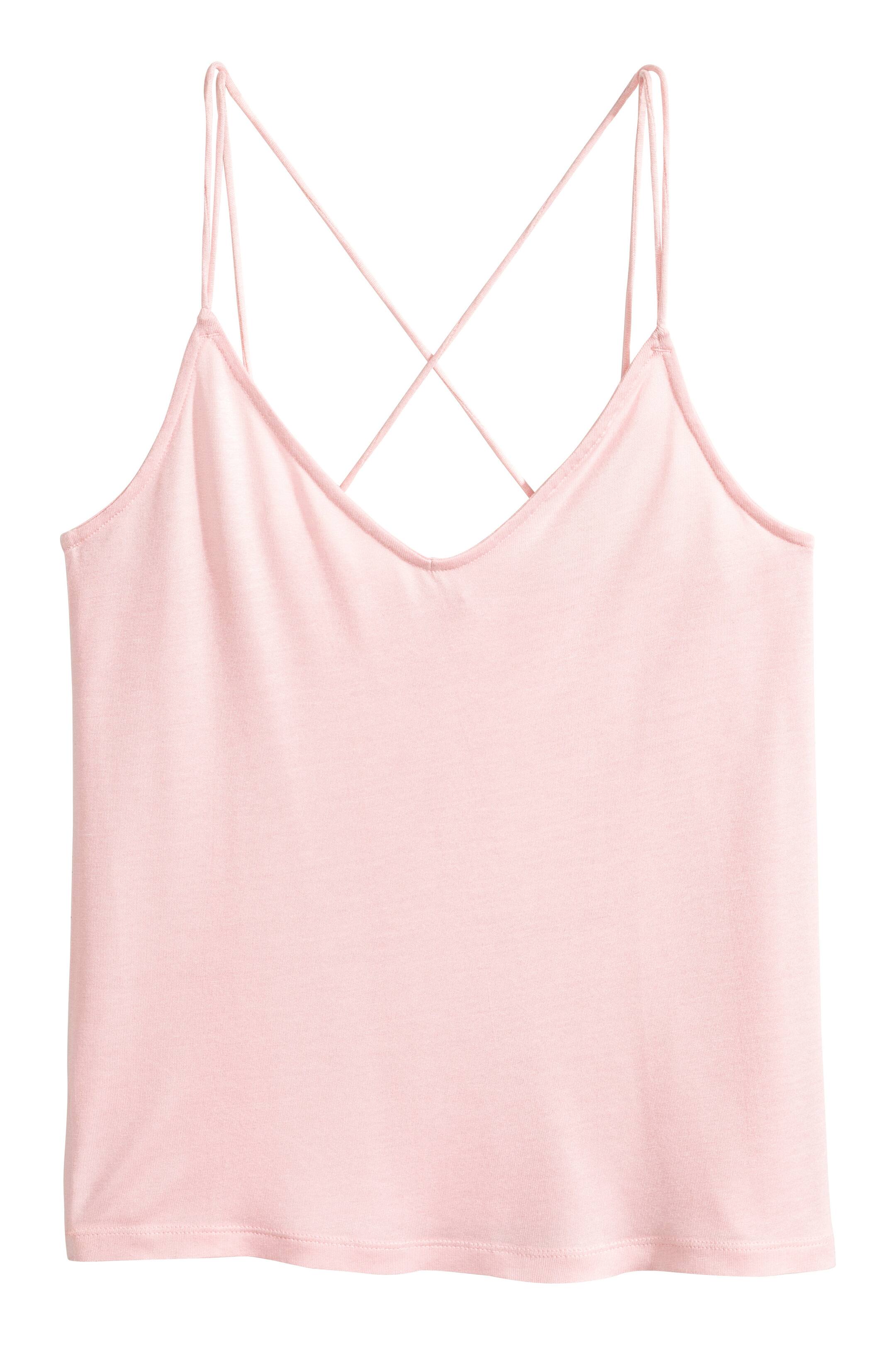 View larger image: Strappy jersey top - Light pink - Ladies | H&M GB 1