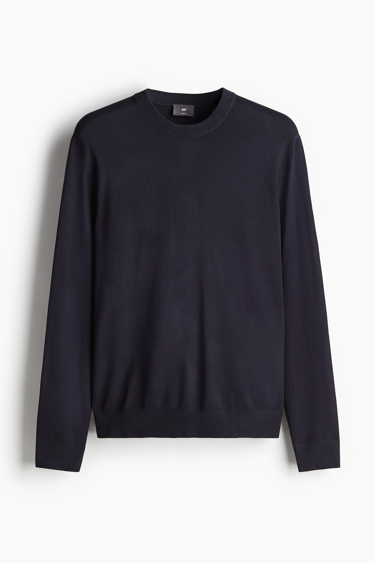 Men's Navy blue Slim Fit Fine-Knit Sweater H&M CA