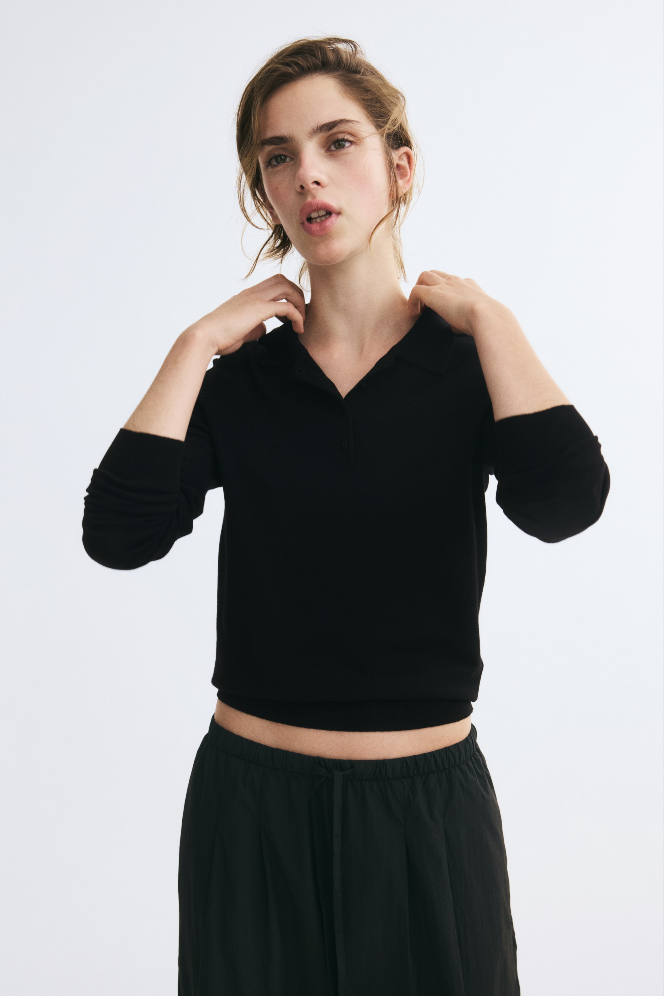 Fine-Knit Polo Shirt