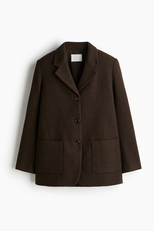 Single-breasted blazer - Dark brown - 1