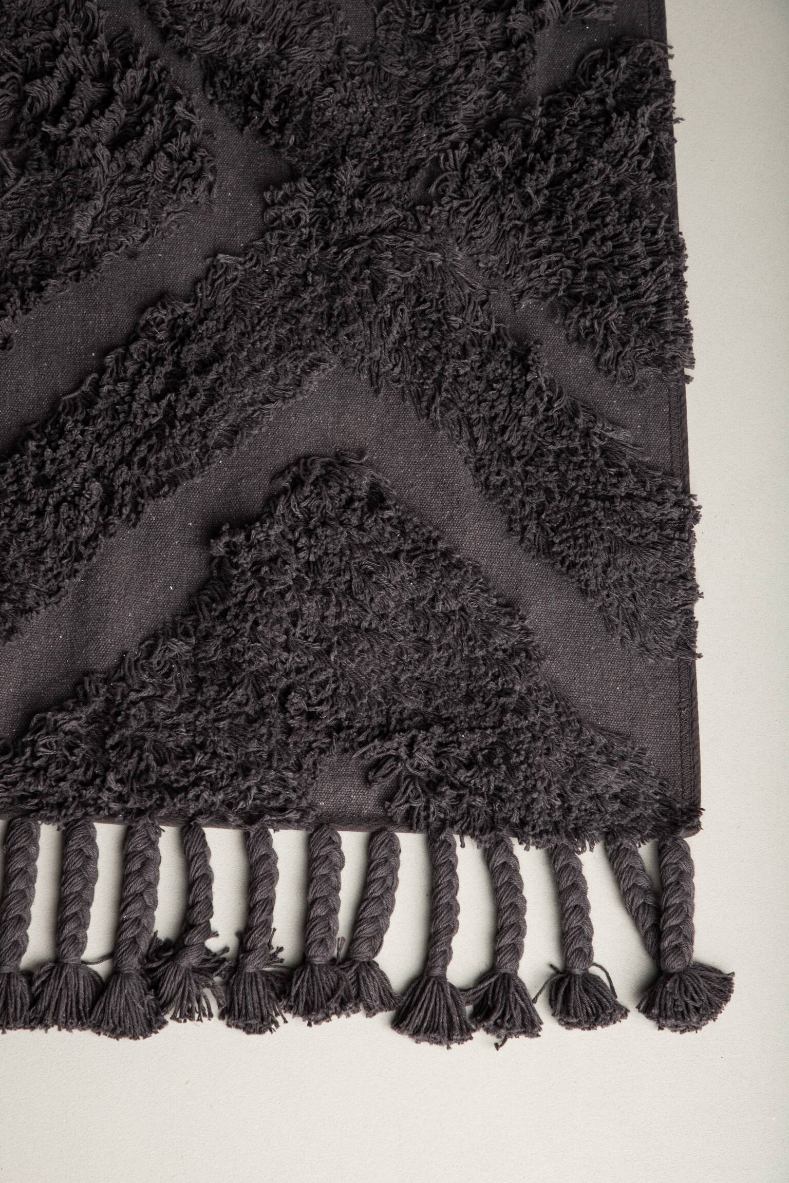 Hilma Matta - Bomull, Mörkgrå/Bomull, Beige - 2