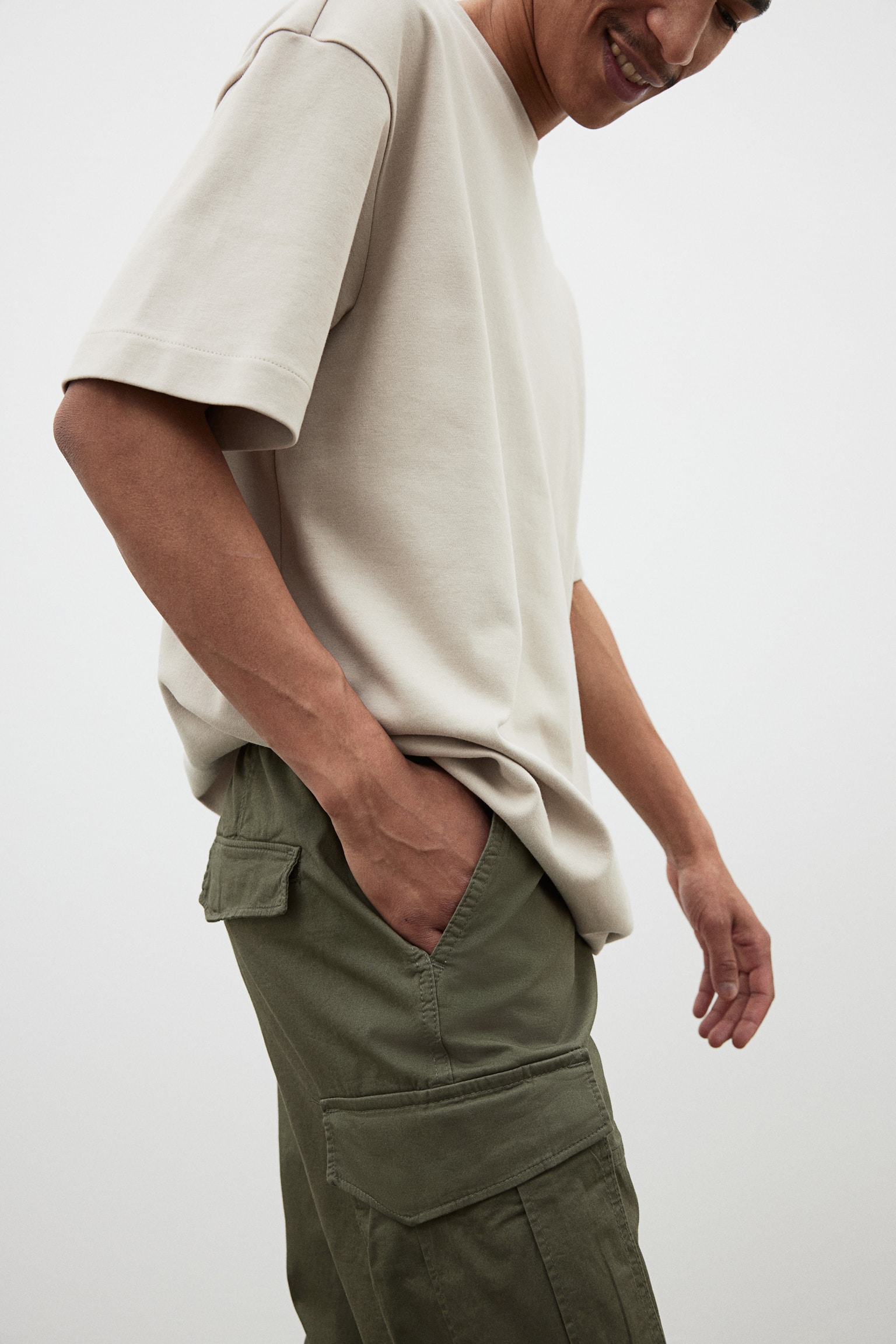 Slim Fit Cargo joggers - Khaki green/Black/Beige/Dark grey/Beige/White - 3